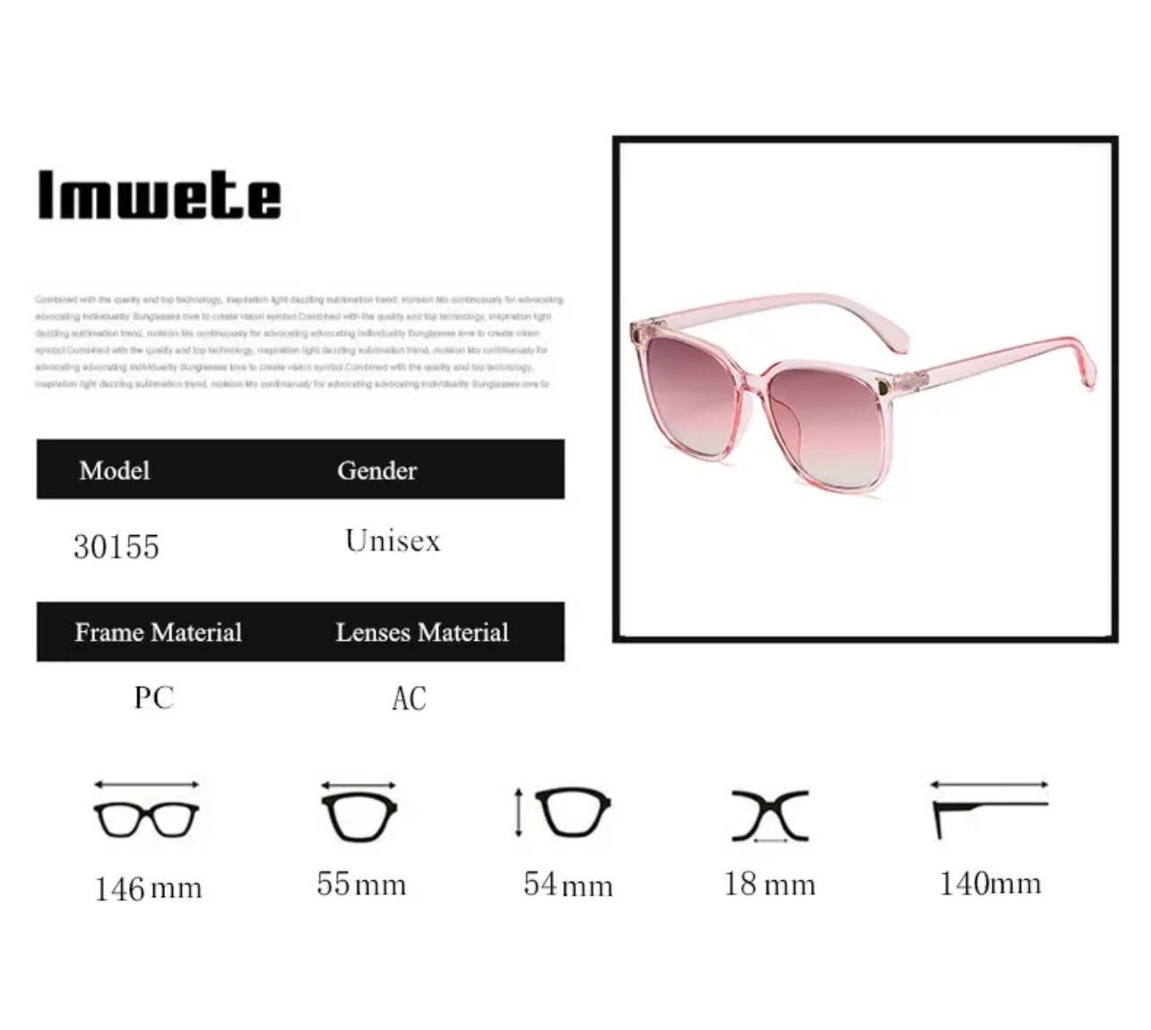 Other 2023 Fashion Oversized Sunglasses Woman Brand Designer Vinta Size ONE SIZE - 6 Thumbnail