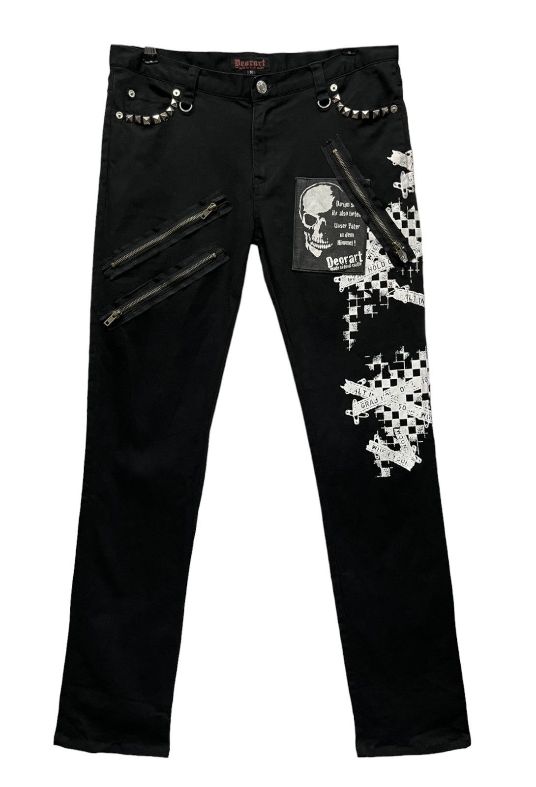 Punk and Yo 💀DEORART MADE IN DEVIL CASTLE PUNK Skull Bondage Skinny Size US 31 - 4 Thumbnail