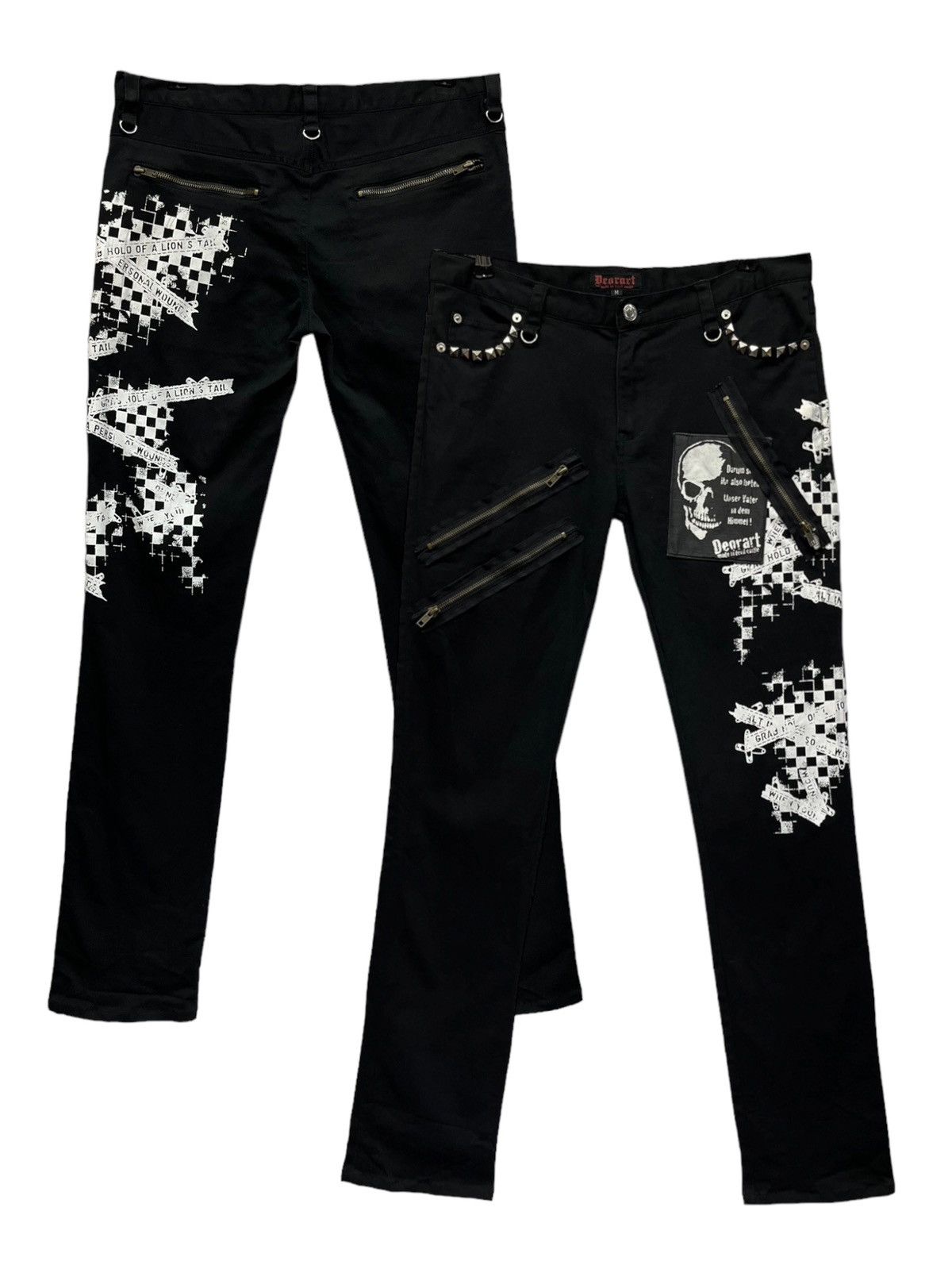 Punk and Yo 💀DEORART MADE IN DEVIL CASTLE PUNK Skull Bondage Skinny Size US 31 - 2 Thumbnail