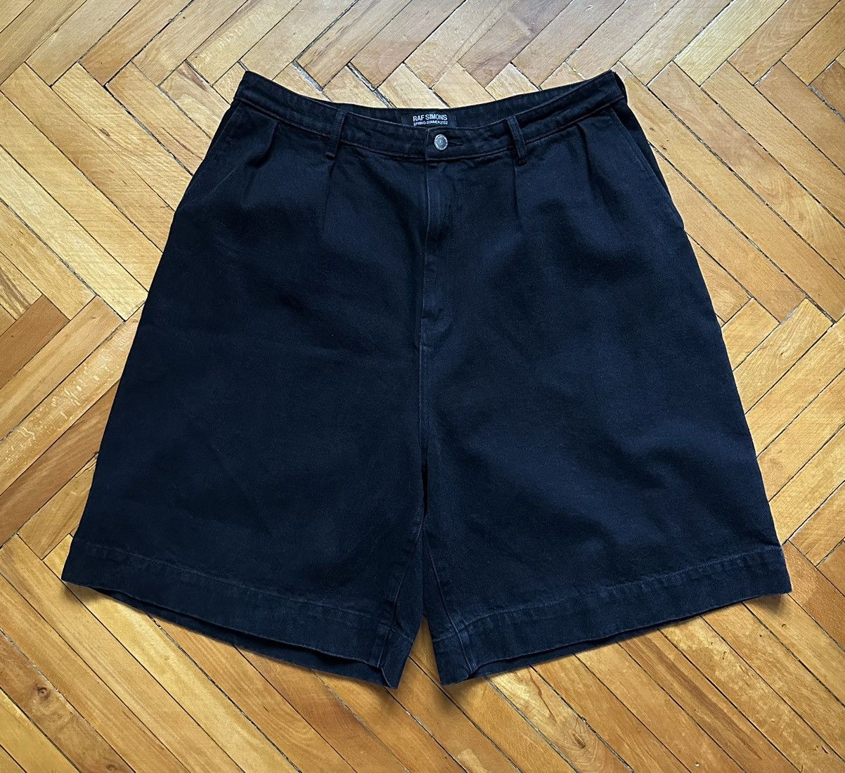 Raf Simons Raf Simons Wide Denim Shorts With Double Pleats