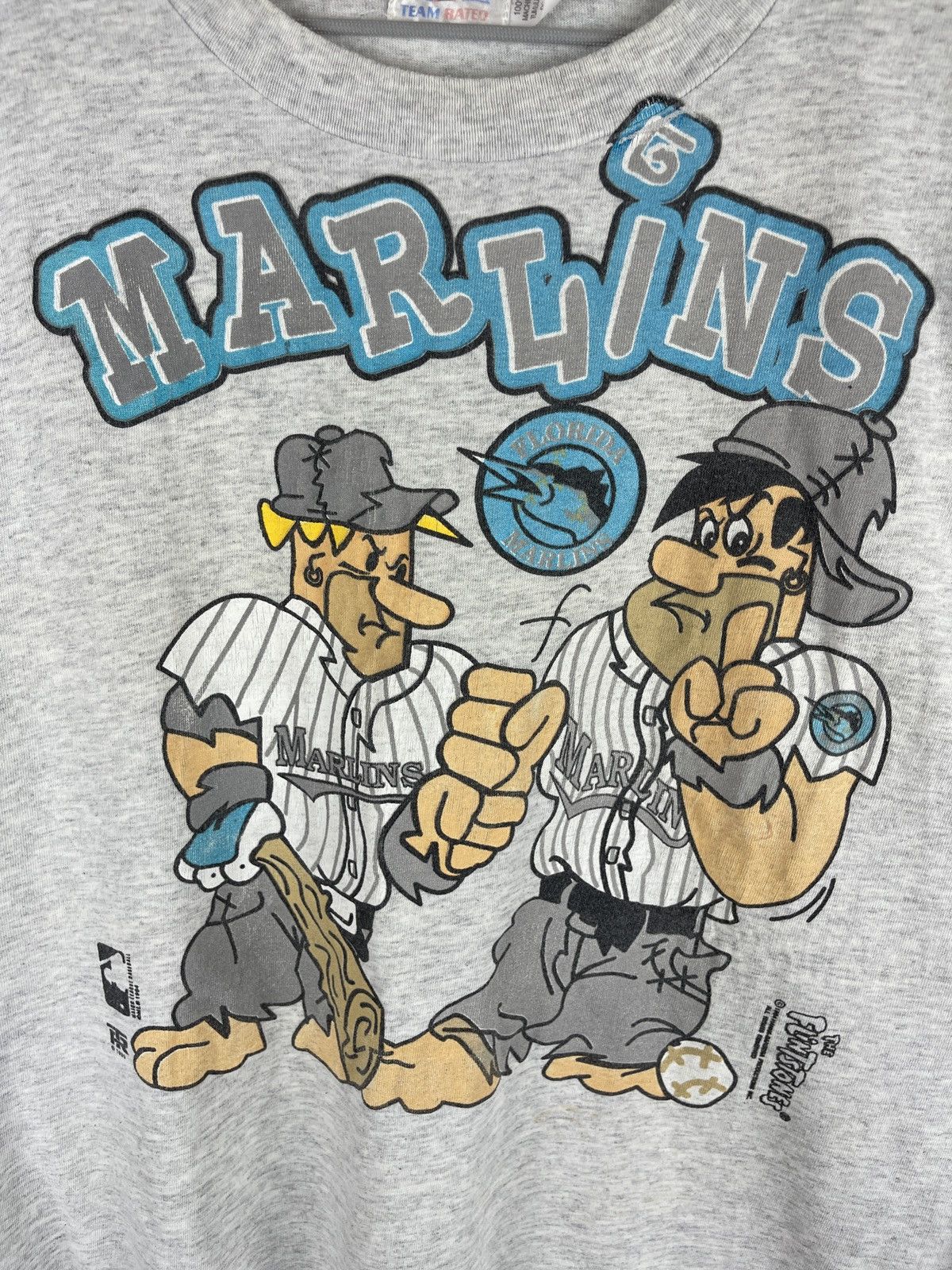 MLB the Flinstones vintage 1994 Florida Marlins MLB baseball tee Size US XL / EU 56 / 4 - 7 Thumbnail