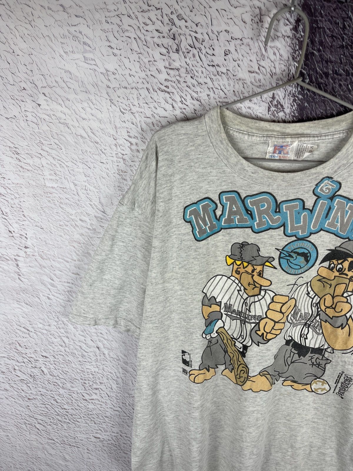 MLB the Flinstones vintage 1994 Florida Marlins MLB baseball tee Size US XL / EU 56 / 4 - 5 Thumbnail