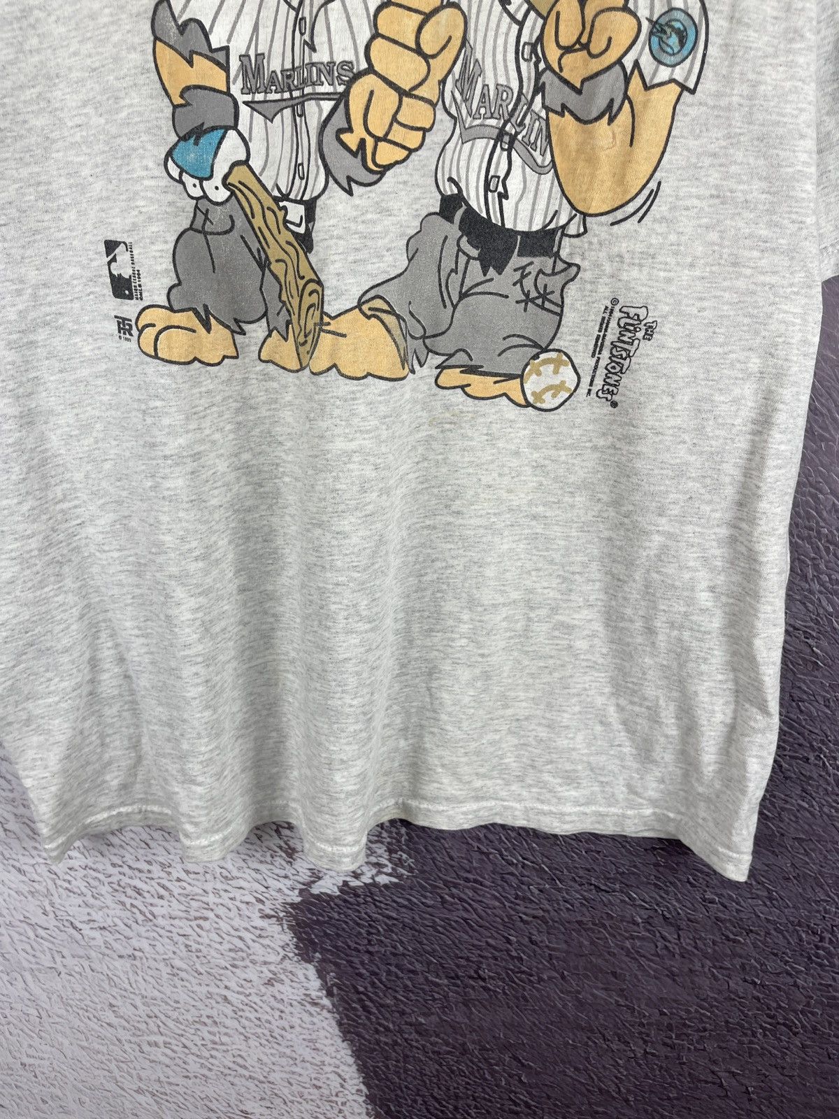 MLB the Flinstones vintage 1994 Florida Marlins MLB baseball tee Size US XL / EU 56 / 4 - 11 Thumbnail