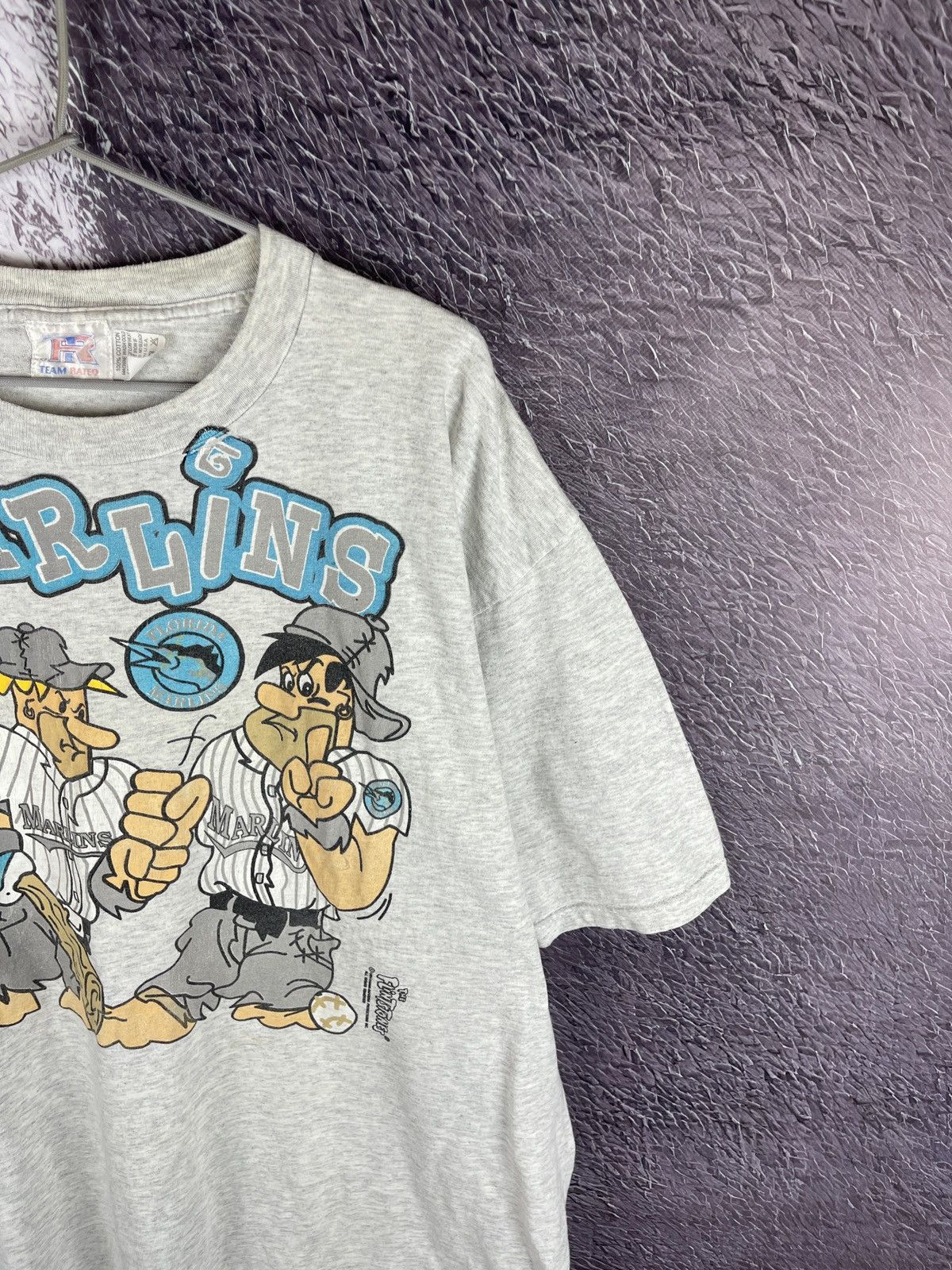 MLB the Flinstones vintage 1994 Florida Marlins MLB baseball tee Size US XL / EU 56 / 4 - 4 Thumbnail