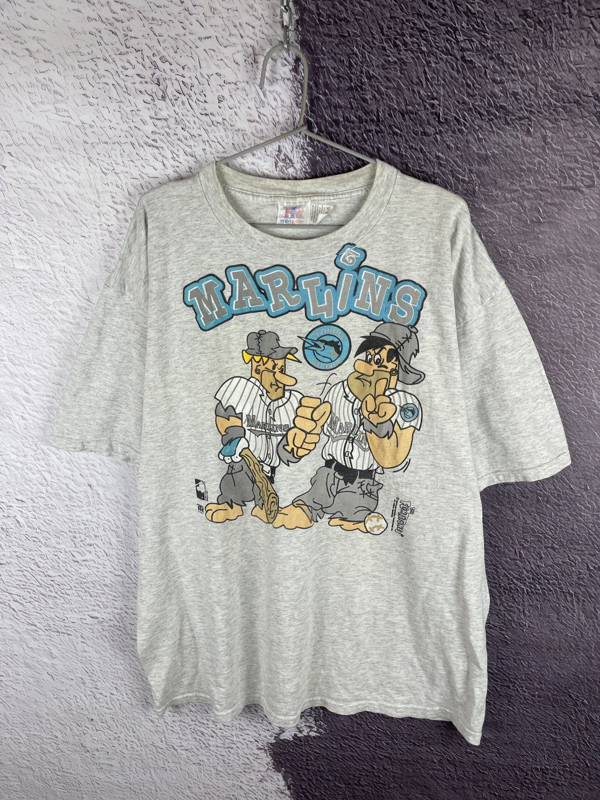 MLB the Flinstones vintage 1994 Florida Marlins MLB baseball tee Size US XL / EU 56 / 4 - 1 Thumbnail