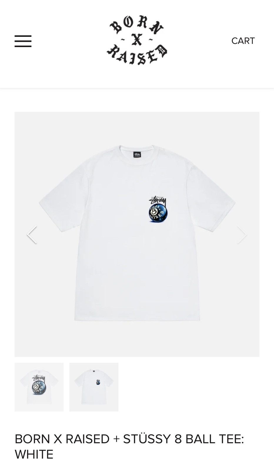 Born X Raised × Stussy BORN X RAISED + STÜSSY 8 BALL TEE Born X Raised × Stussy BORN X RAISED + STÜSSY 8 BALL TEE