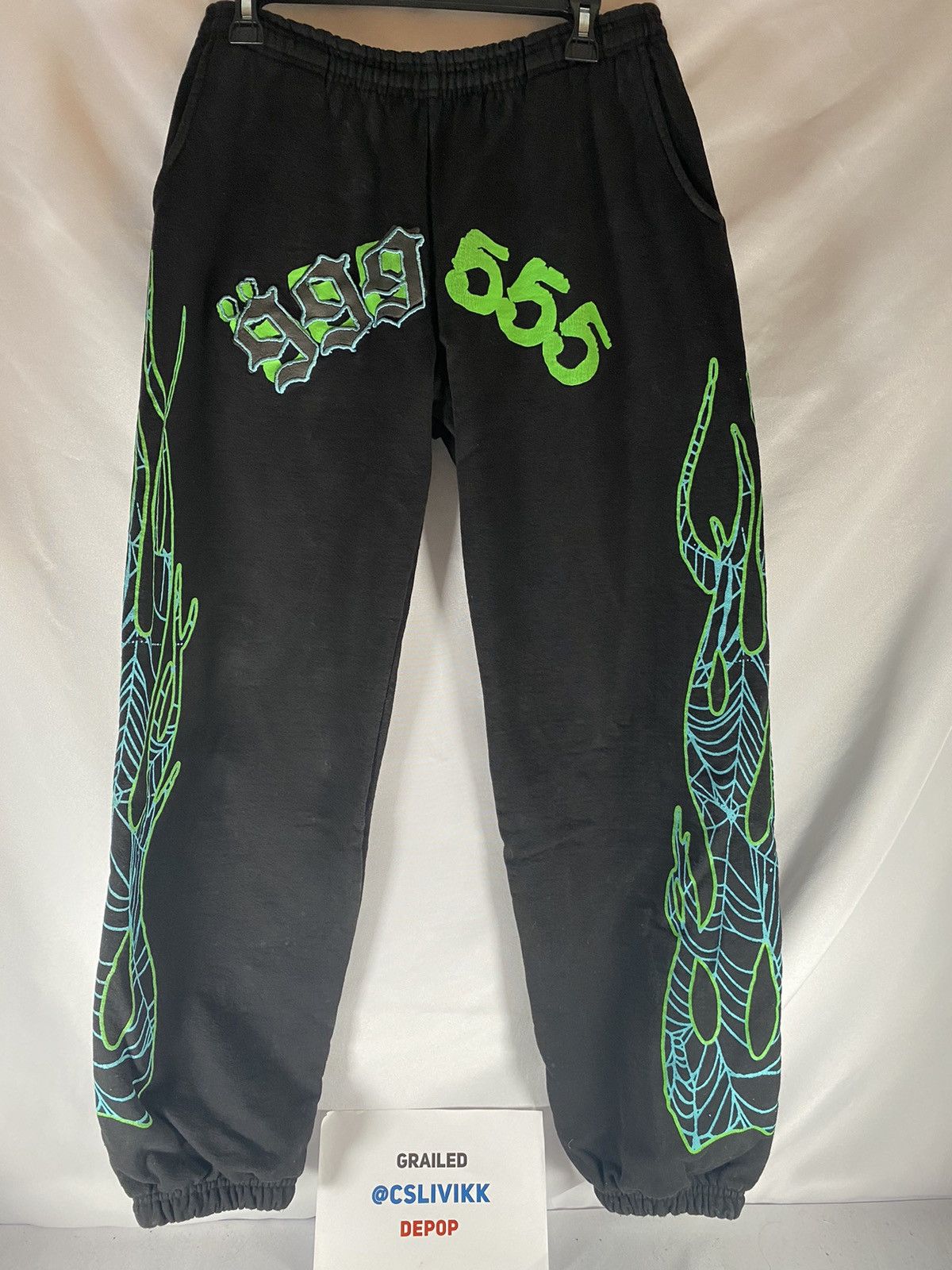 999 Club Spider Worldwide Juice WRLD x SP5DER Puff Print Sweatpants L Grailed