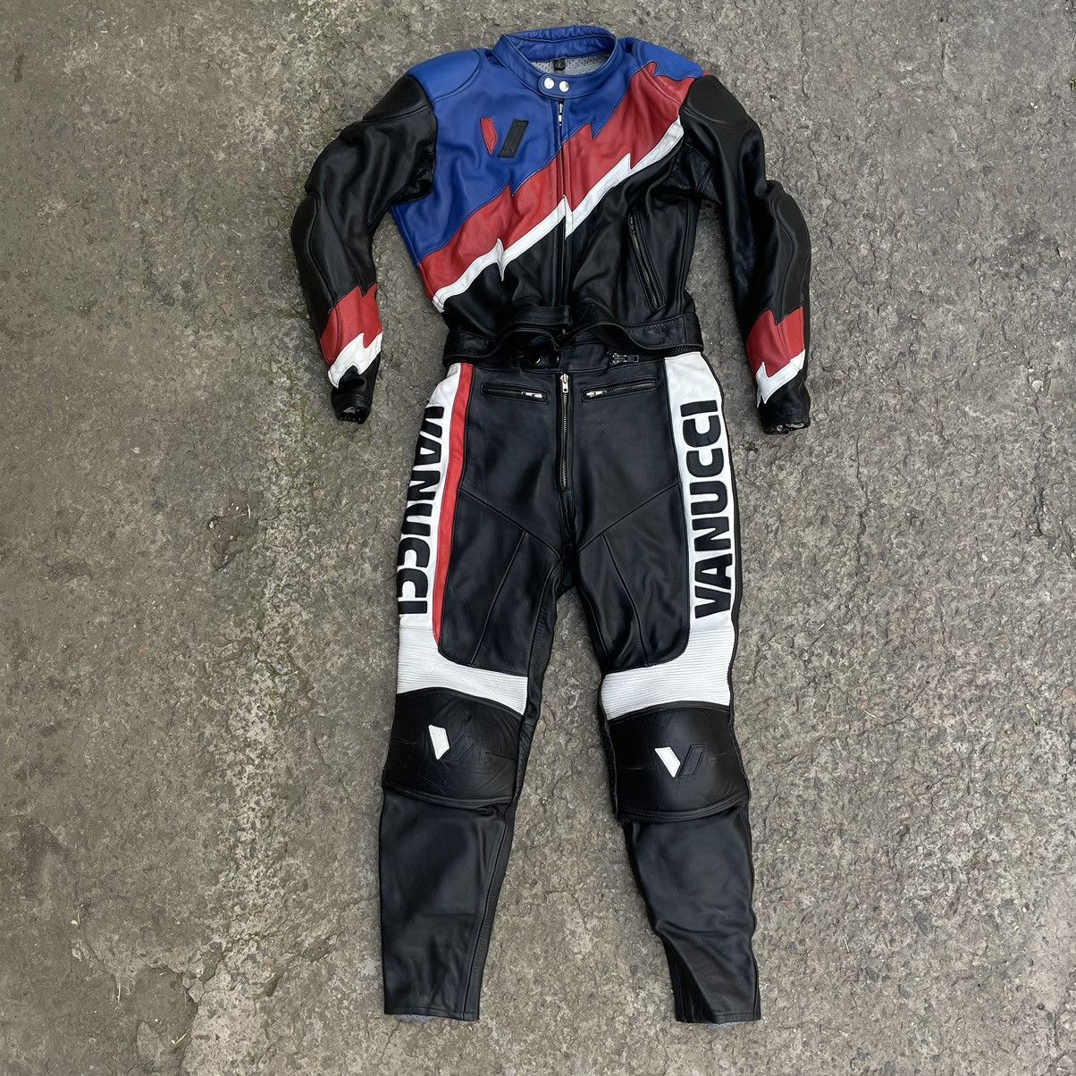 Leather Vintage Motosuit Suit Moto Vanucci Leather 50/40 Rare Size 50S - 1 Thumbnail