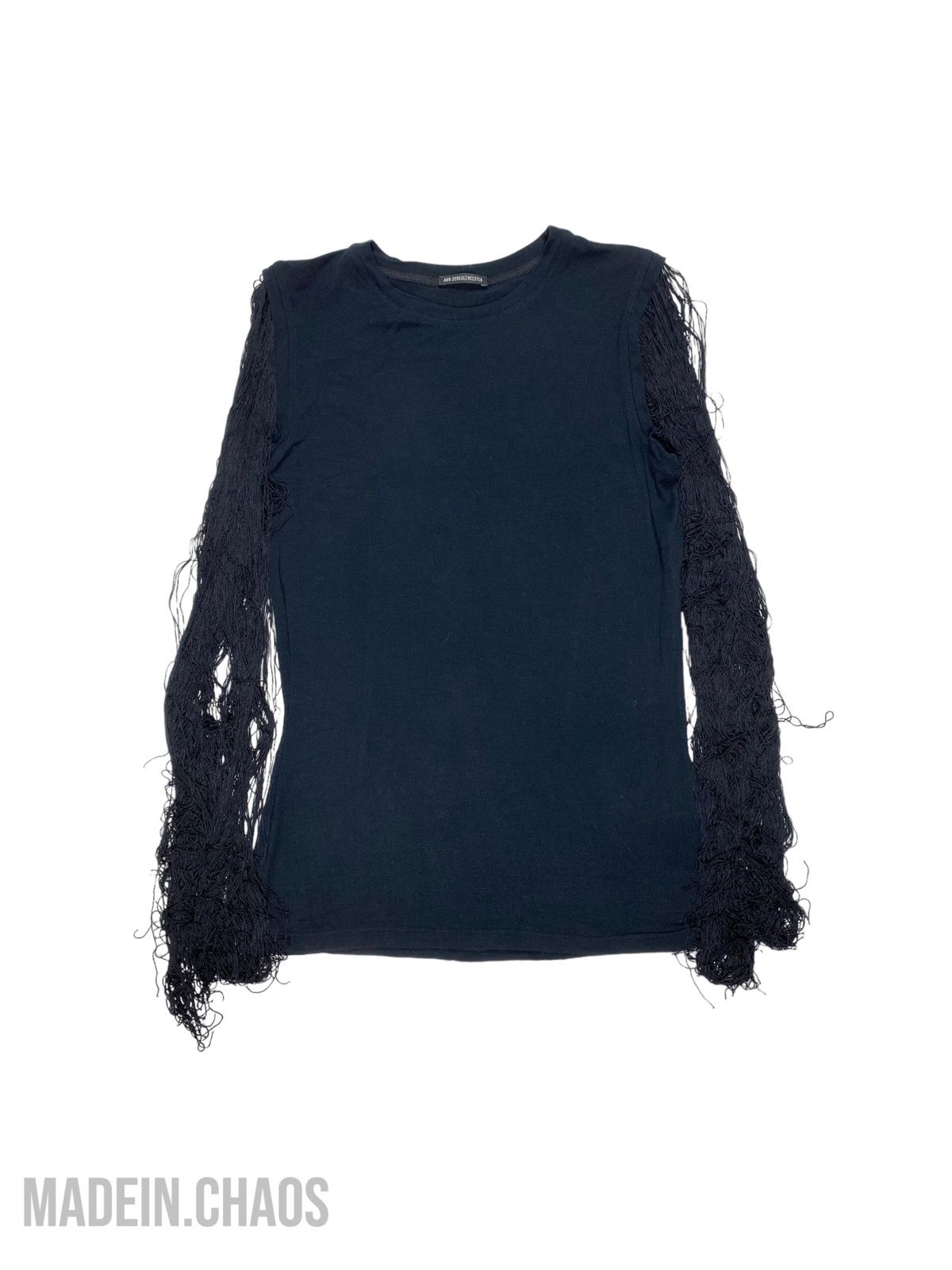 Pre-owned Ann Demeulemeester Curtain Sleeve Top In Black