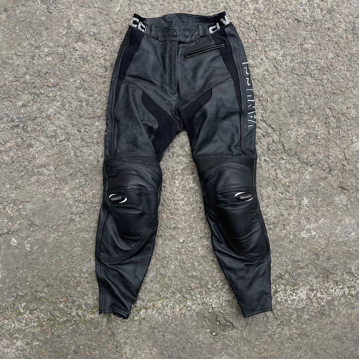 image of Indian Motercycles x Leather Bike Moto Vanucci Leather Biker Pants Motorcycle in Black (Size 38)