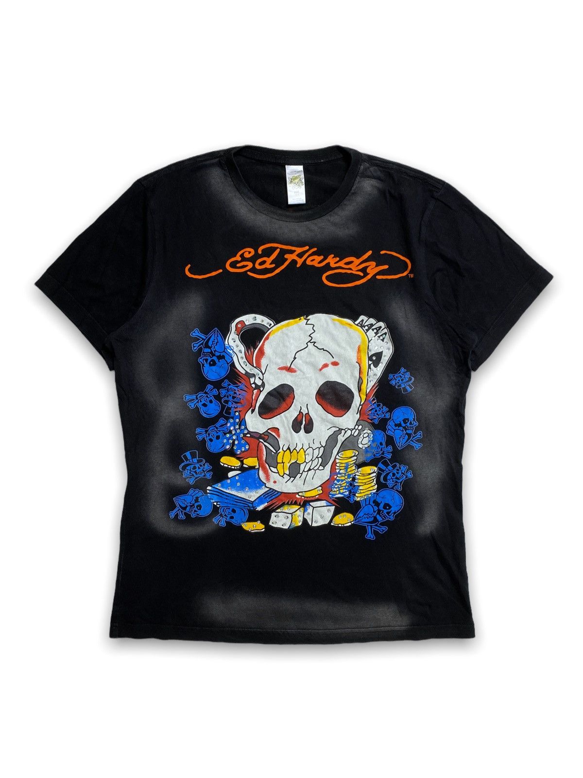 Christian Audigier × Ed Hardy × Vintage Vintage Ed hardy aop washed print skulls smoke graffiti tee Size US M / EU 48-50 / 2 - 1 Thumbnail