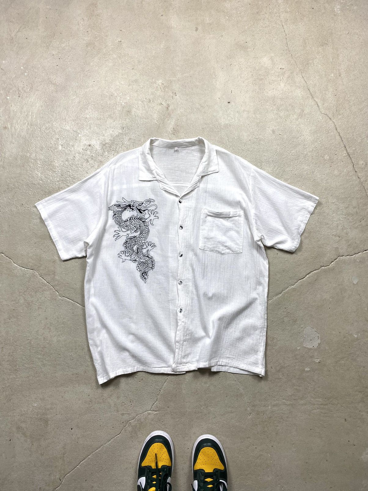 Japanese Brand Rare! Vintage Japanese Dragon Shirt Archive Hype Size US XL / EU 56 / 4 - 1 Thumbnail
