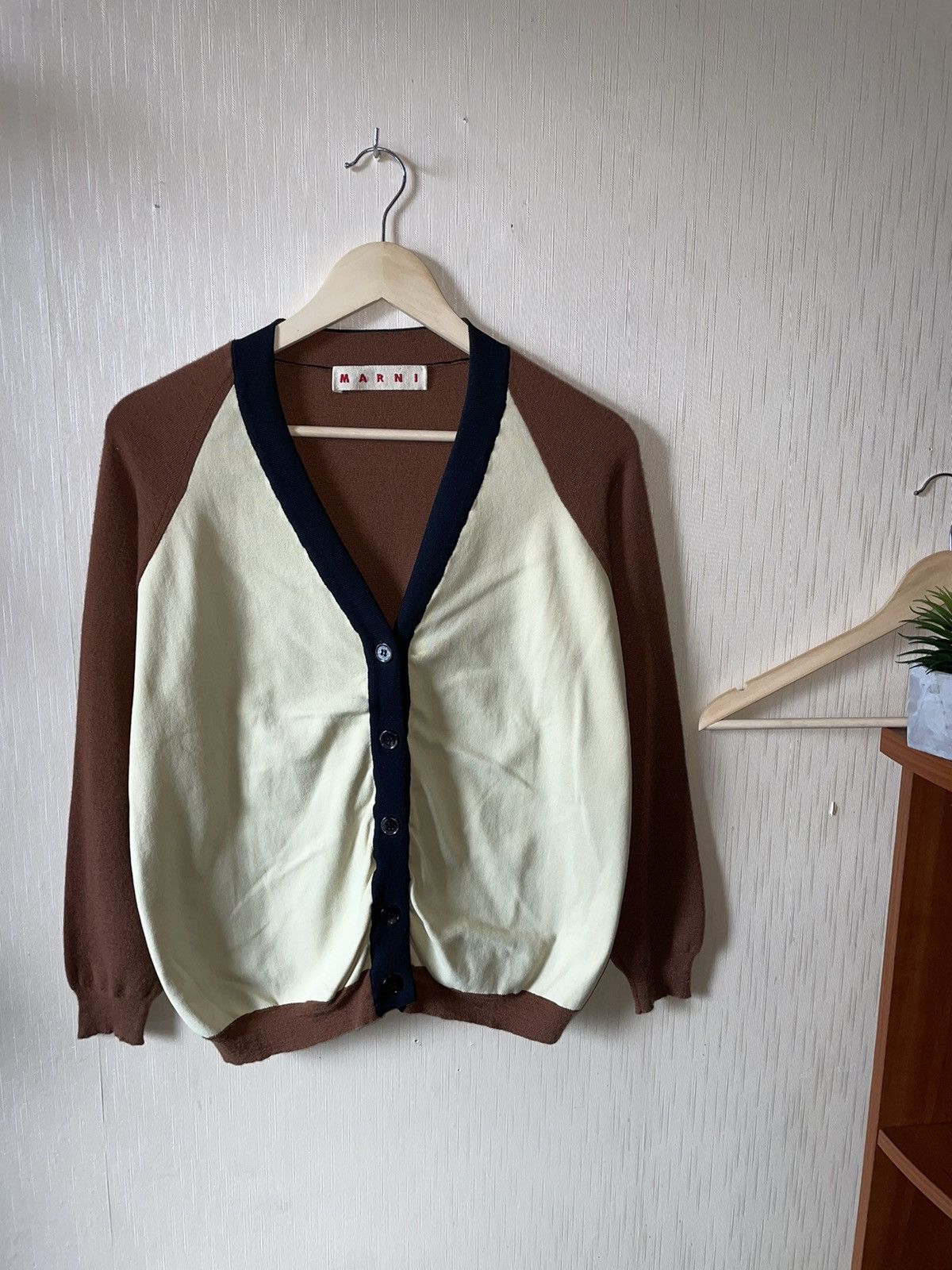 image of Marni Wool Cardigan in Brown, Women's (Size Small)