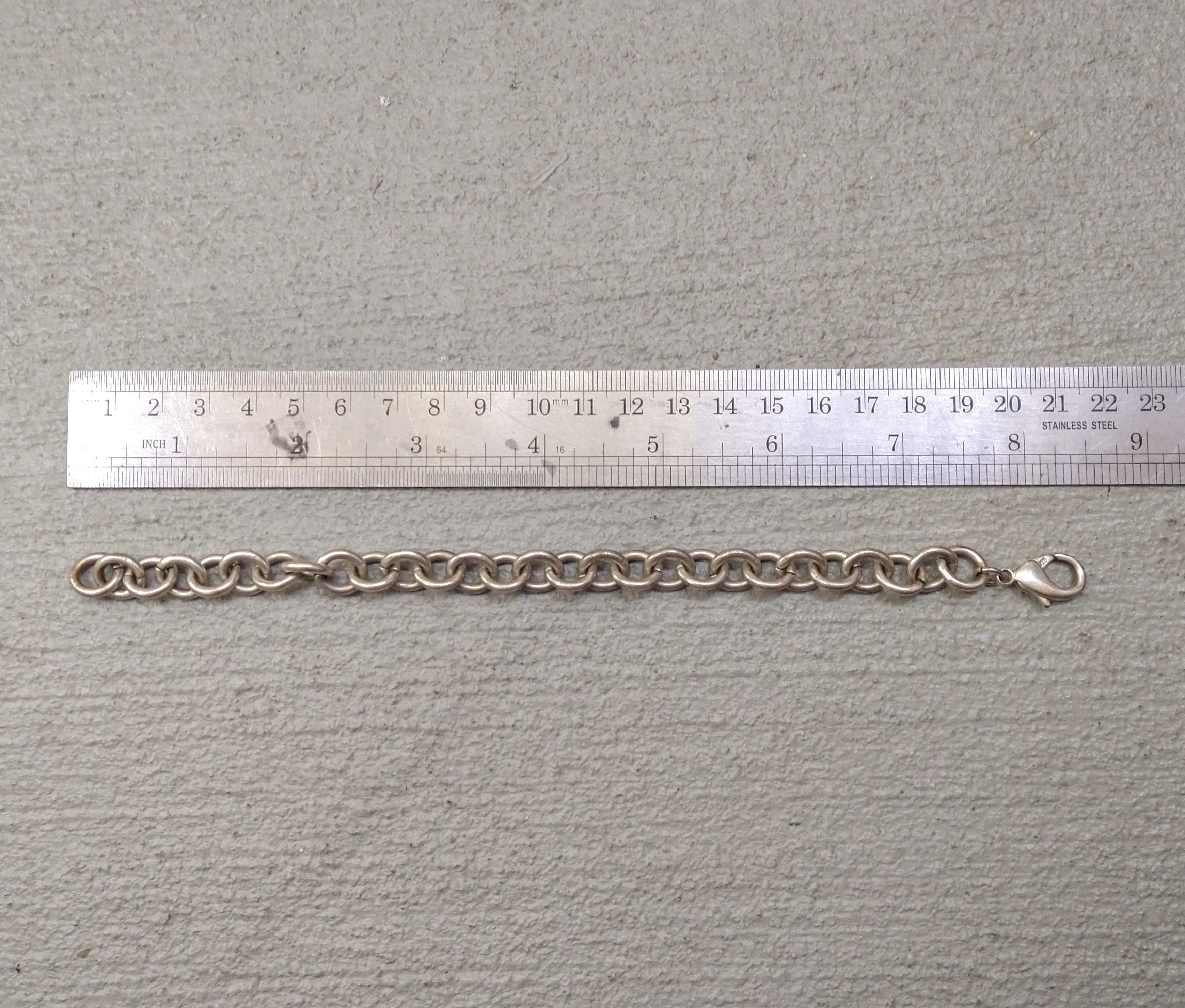 Jewelry × Vintage Vintage Bracelet Oval Chain Link Silver 8.25" Size ONE SIZE - 7 Thumbnail