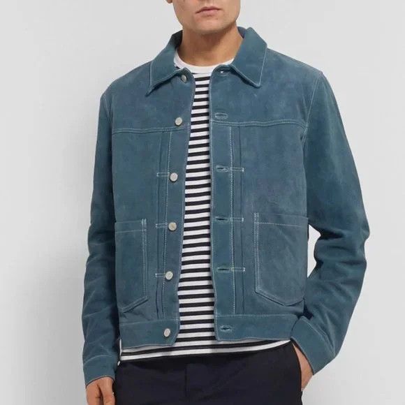 Officine Generale NEW Officine Generale Leo Suede Trucker Jacket