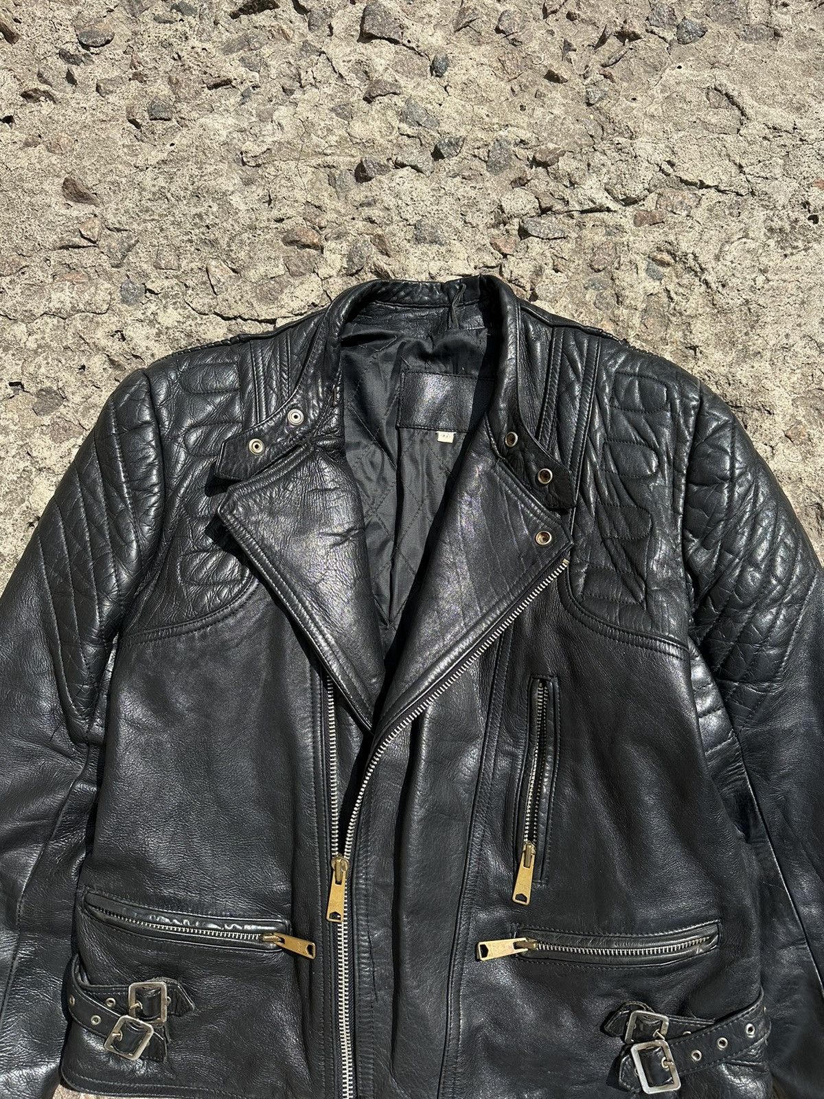Vintage Vintage 90s Ramones Style Biker Leather Jacket Size US S / EU 44-46 / 1 - 6 Thumbnail