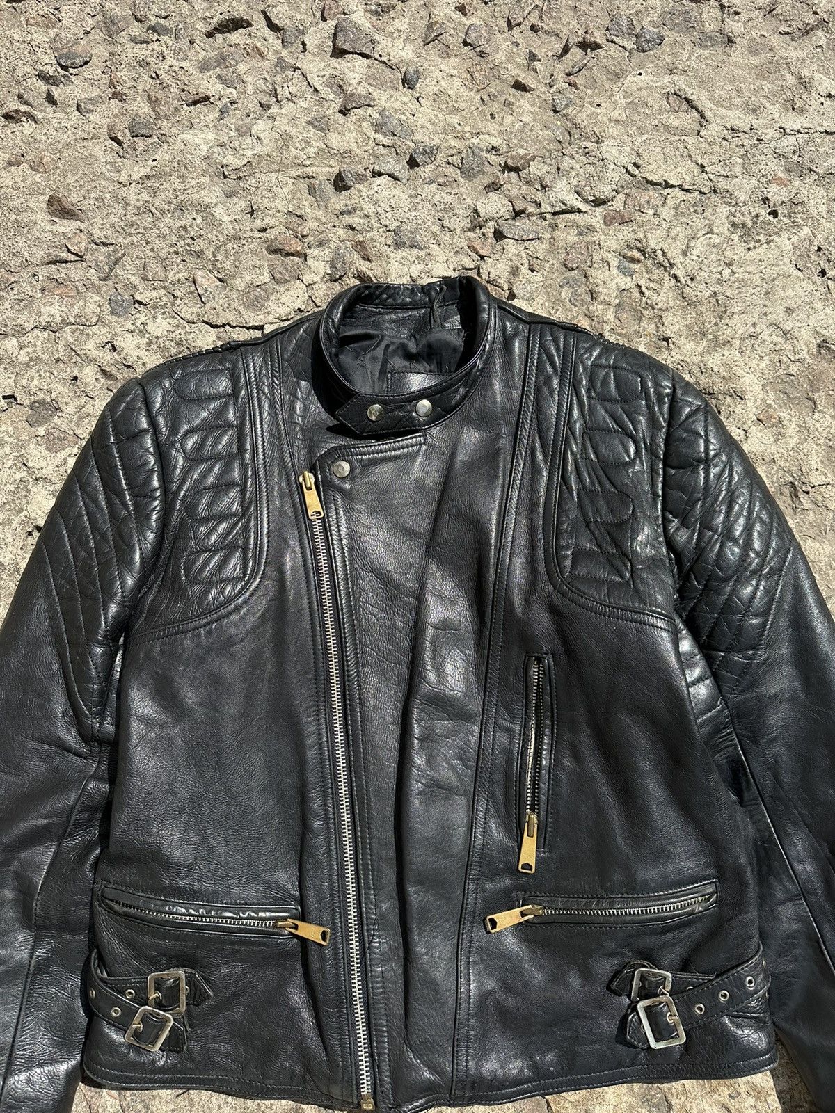 Vintage Vintage 90s Ramones Style Biker Leather Jacket Size US S / EU 44-46 / 1 - 7 Thumbnail
