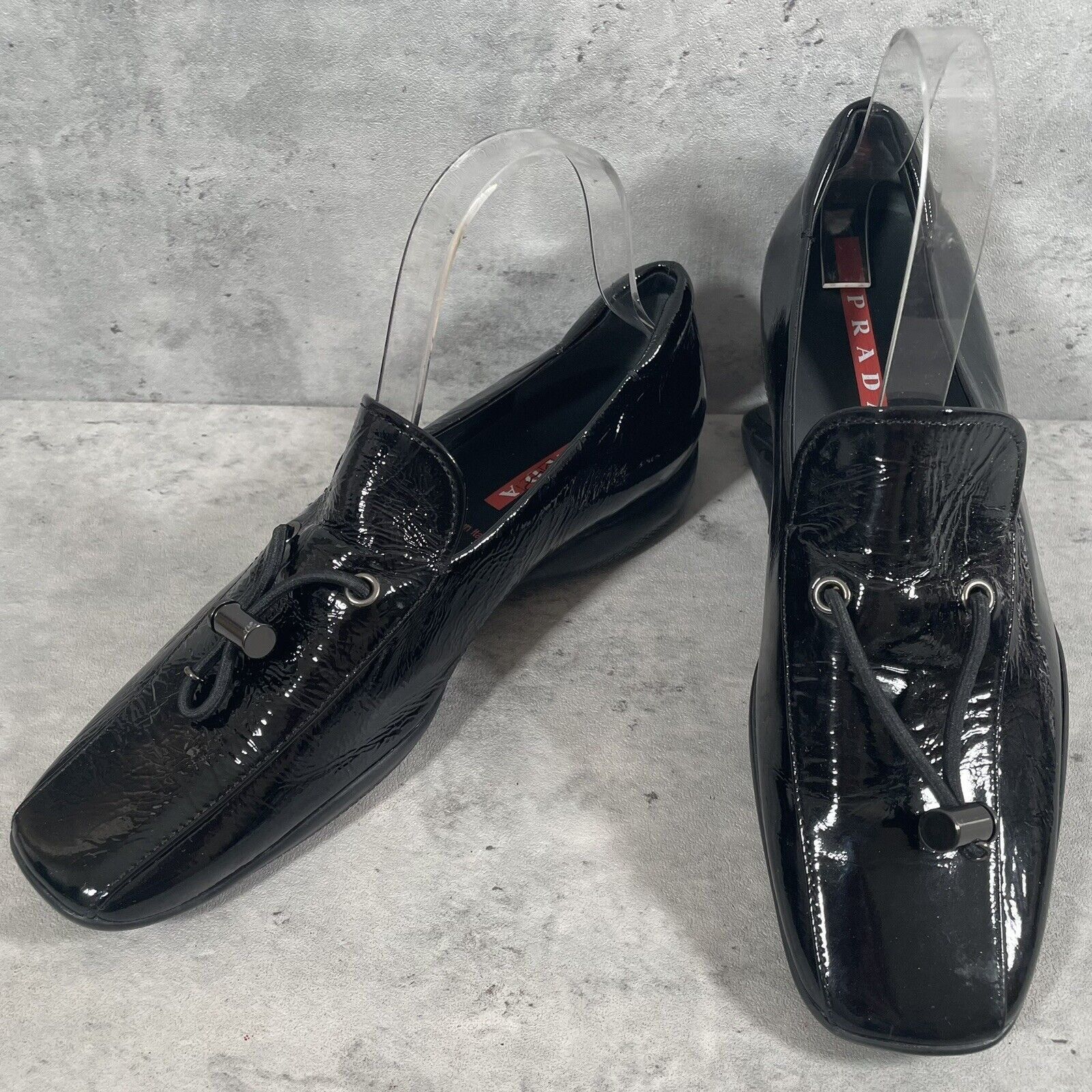 Prada Black Toggle Loafers Prada Sport Classic Toggle Loafers in Black Leather ref  main image 4