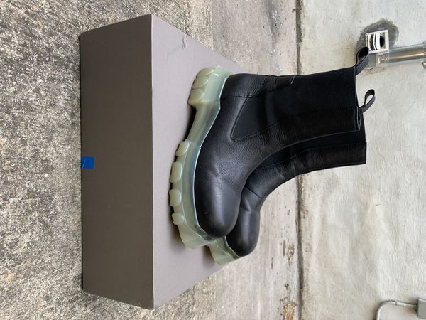 Rick Owens Beatle Bozo Tractor Boots in Black Clear Sole 43 | Grailed