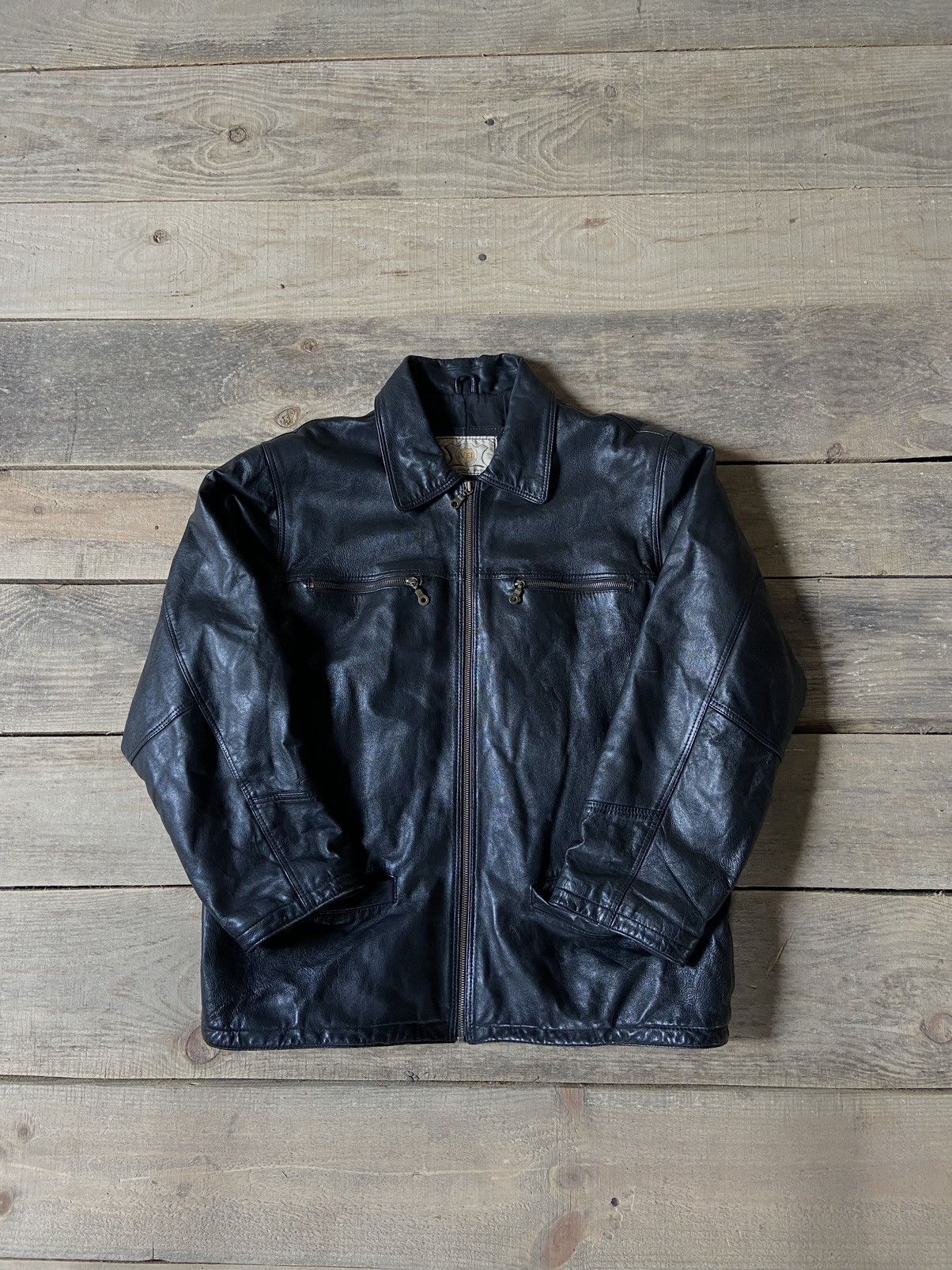 Vintage Leather Jacket textured y2k rare