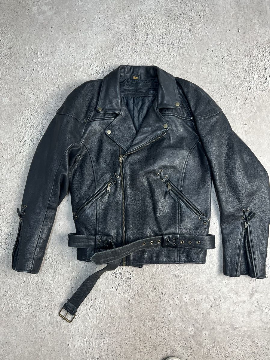 image of Avant Garde x Leather Jacket Leather Biker Jacket Racing Leather Jacket Avant-Garde in Black (Size 