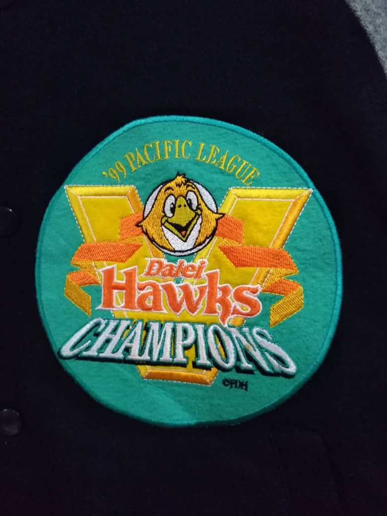 Japanese Brand Vintage 90's Wool Varsity Jacket Daiei Hawks Size US M / EU 48-50 / 2 - 6 Thumbnail