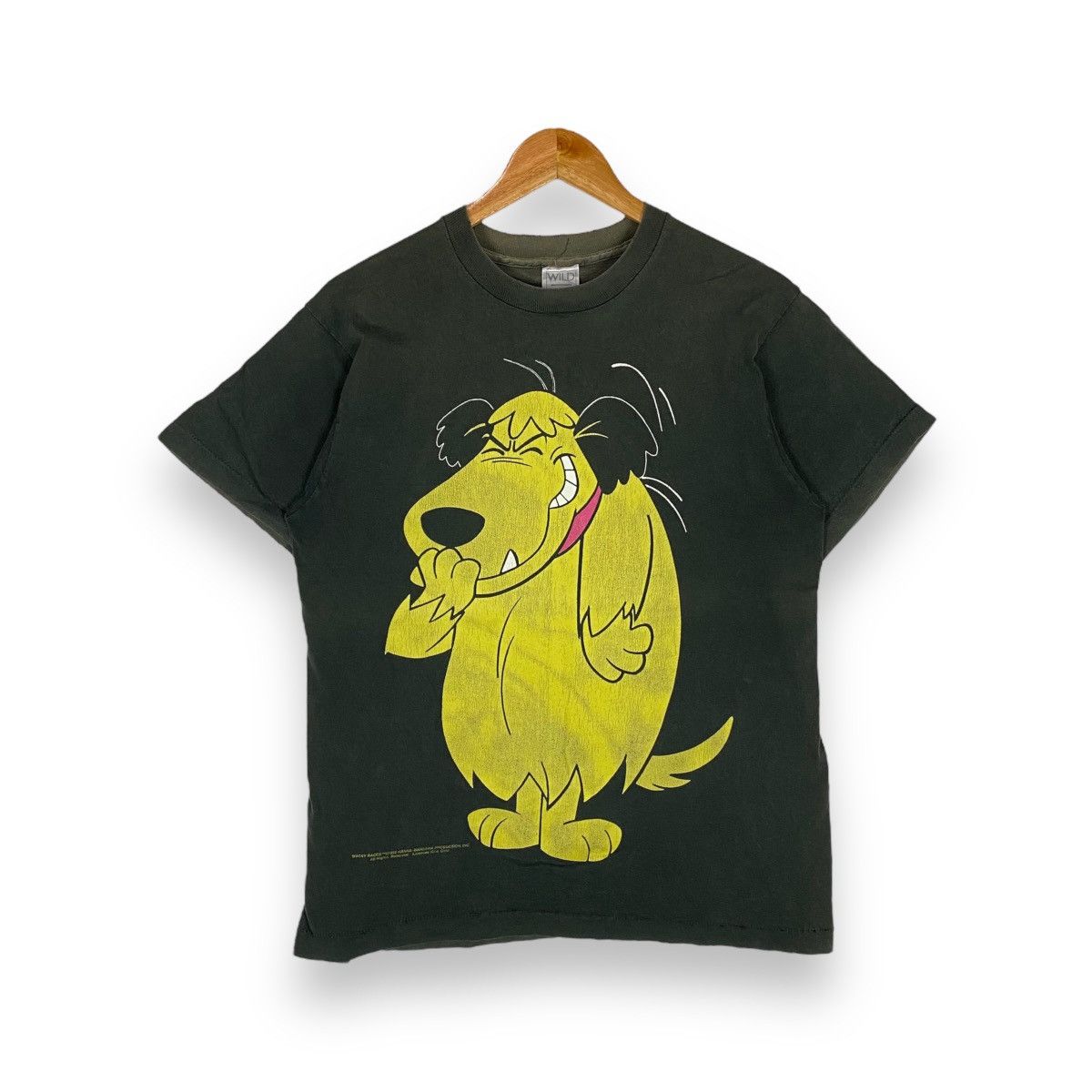 image of Cartoon Network x Vintage 1993 Wacky Races Hanna Barbera Cartoon Sunfaded Tee in Black (Size Medium