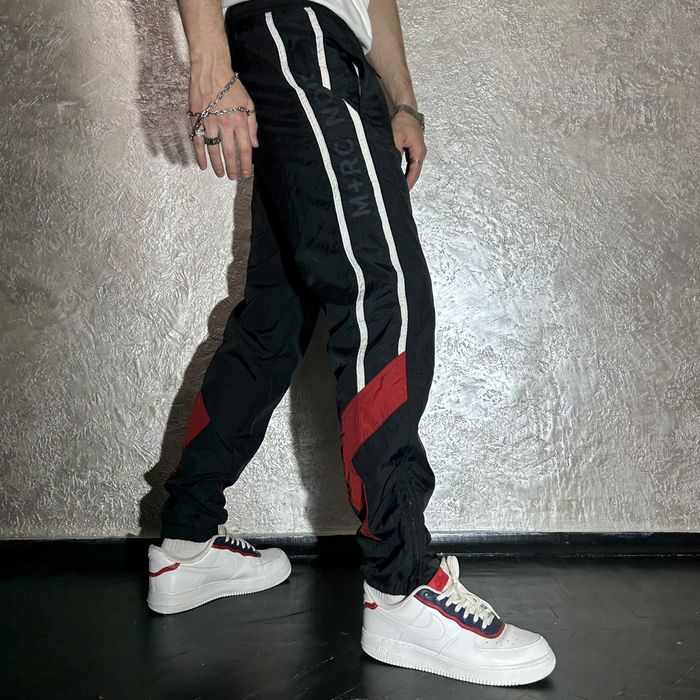 M+Rc Noir M+RC Noir OG Black Nylon Track Pants Rare Y2K Joggers