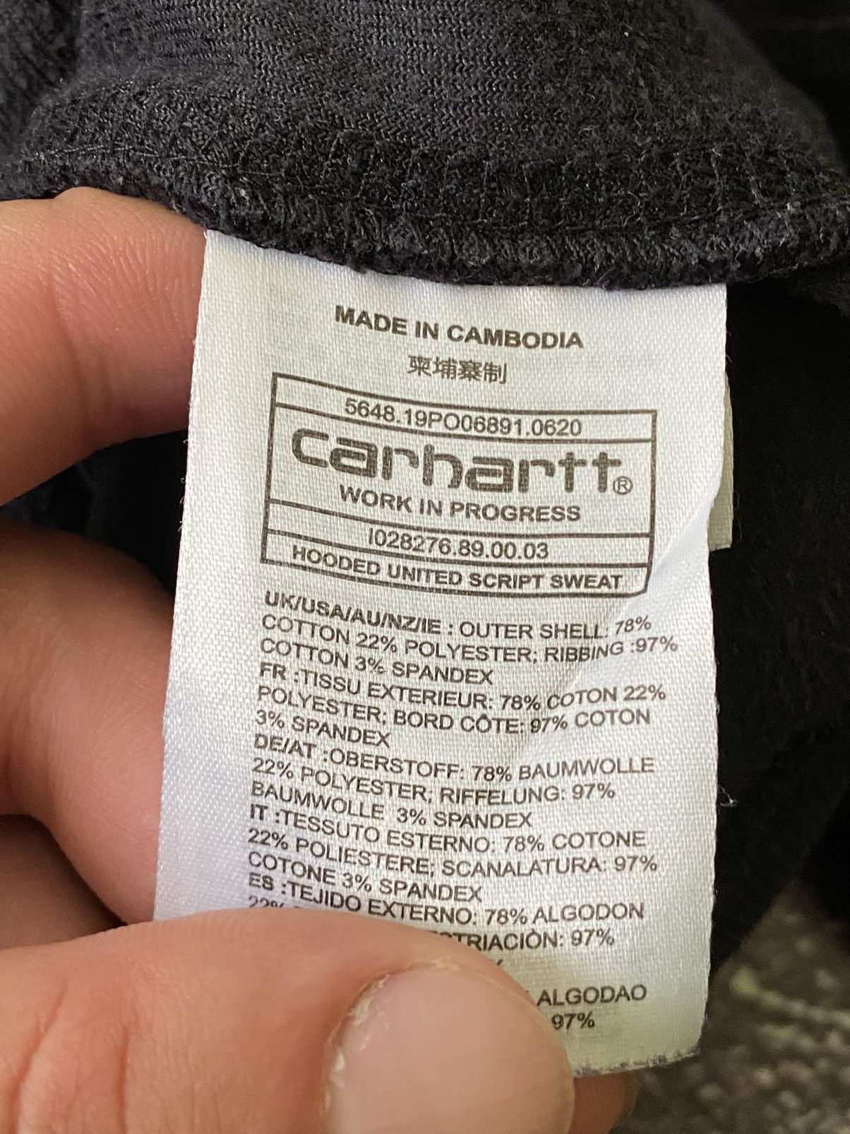 Carhartt Vintage Carhartt Hooded United Script Sweat Velour Hoodie Size US M / EU 48-50 / 2 - 6 Thumbnail