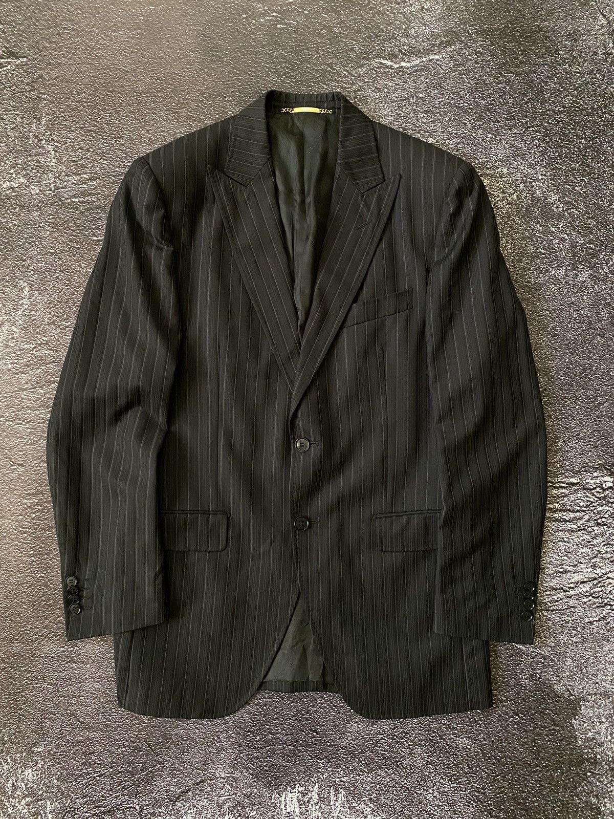 Dolce & Gabbana Dolce & Gabbana Striped Black Wool Blazer Size 48R - 1 Thumbnail