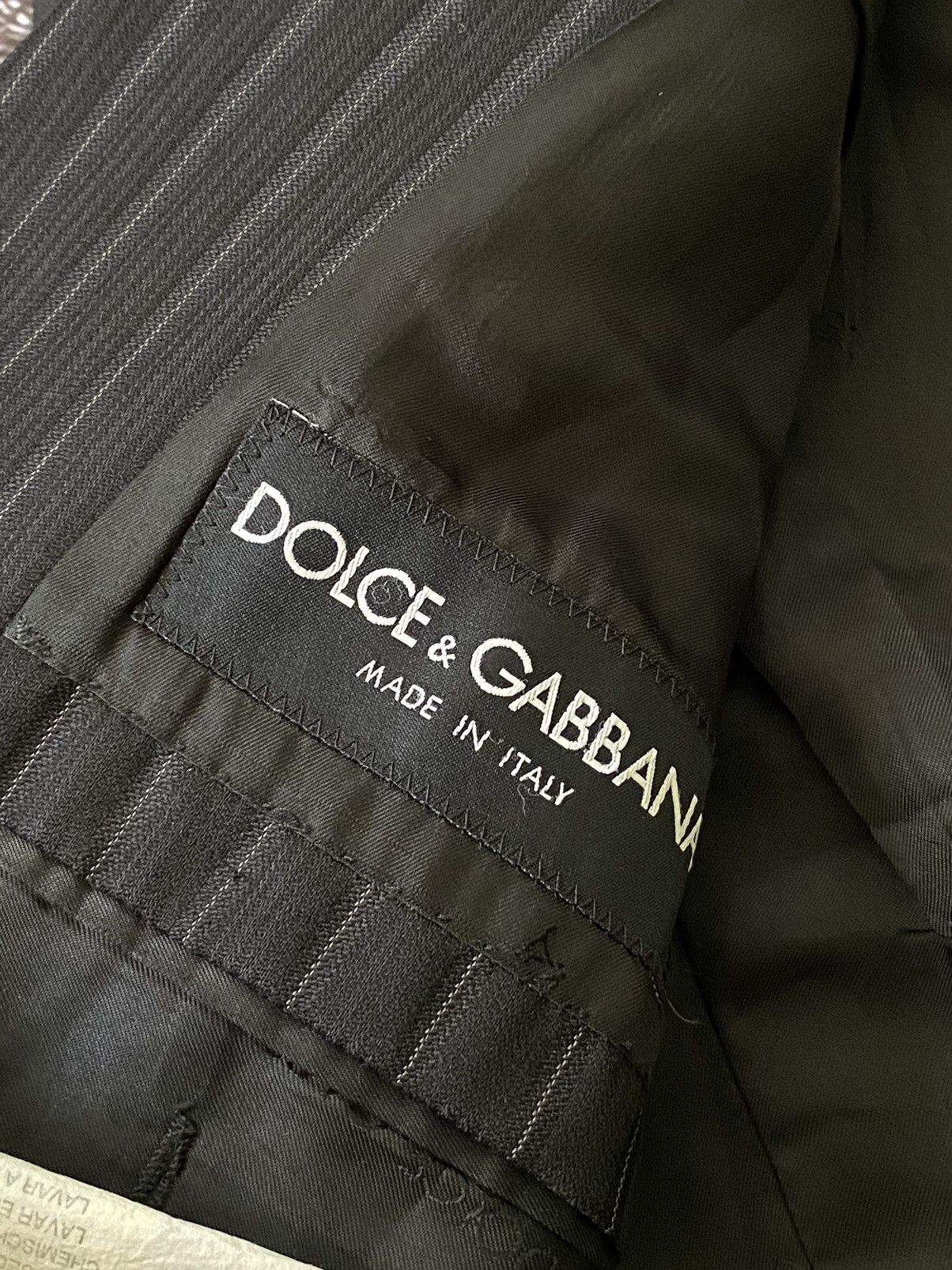 Dolce & Gabbana Dolce & Gabbana Striped Black Wool Blazer Size 48R - 16 Thumbnail