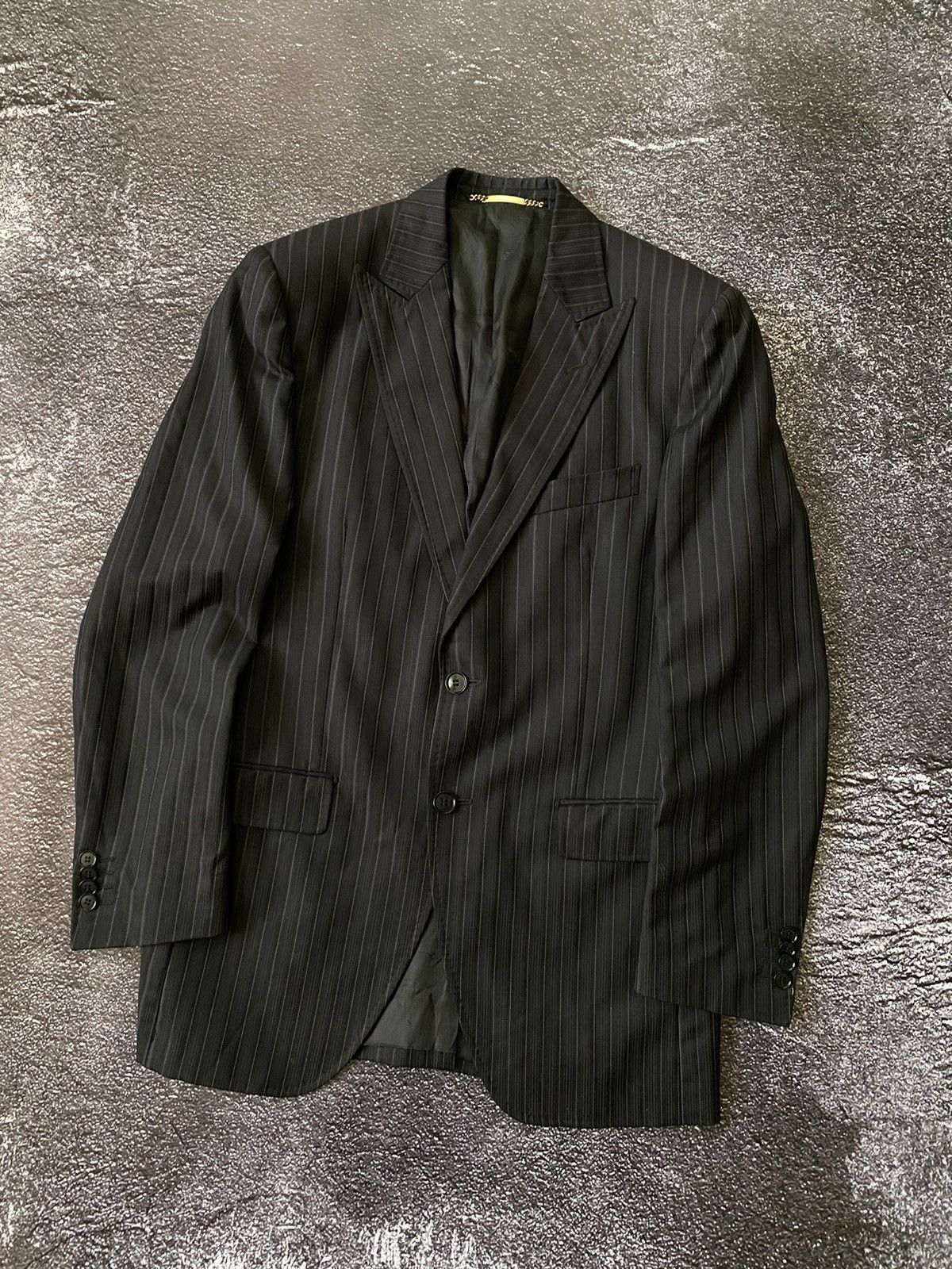 Dolce & Gabbana Dolce & Gabbana Striped Black Wool Blazer Size 48R - 2 Thumbnail