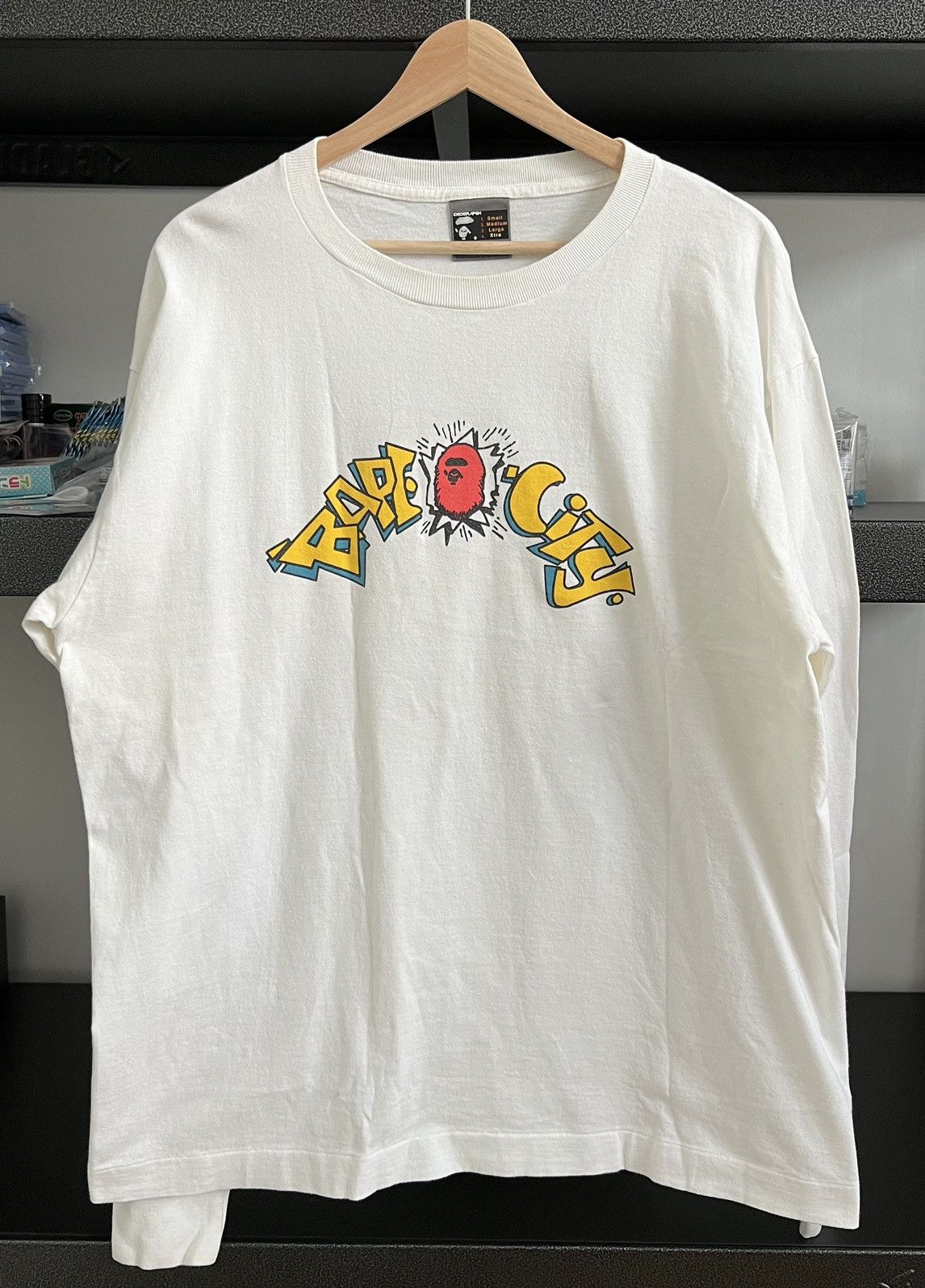 image of Bape City Bathing Ape Long Sleeve Shirt Vintage in White, Men's (Size XL)