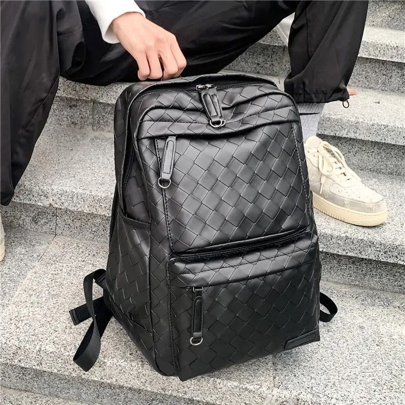 Other Black retro faux leather woven backpack bag Size ONE SIZE - 2 Thumbnail