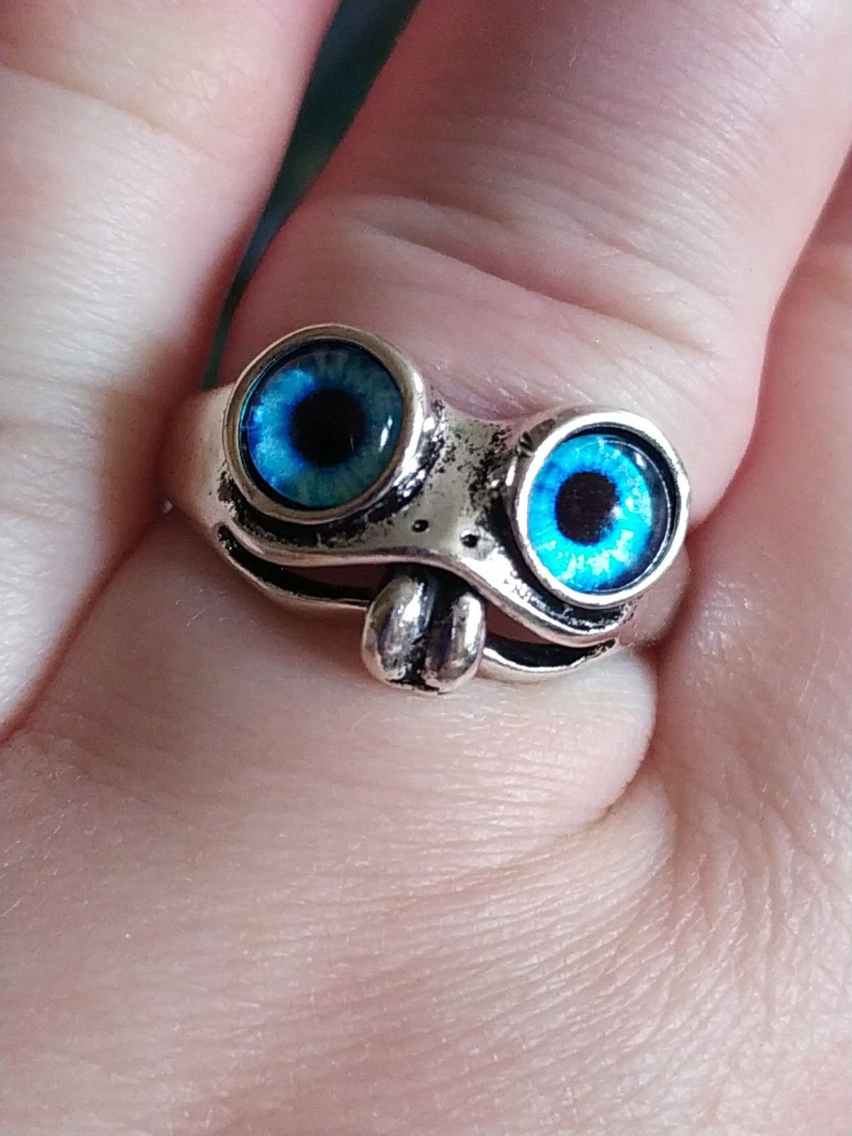 Jewelry Green Eye Toad Adjustable Ring Size ONE SIZE - 1 Thumbnail