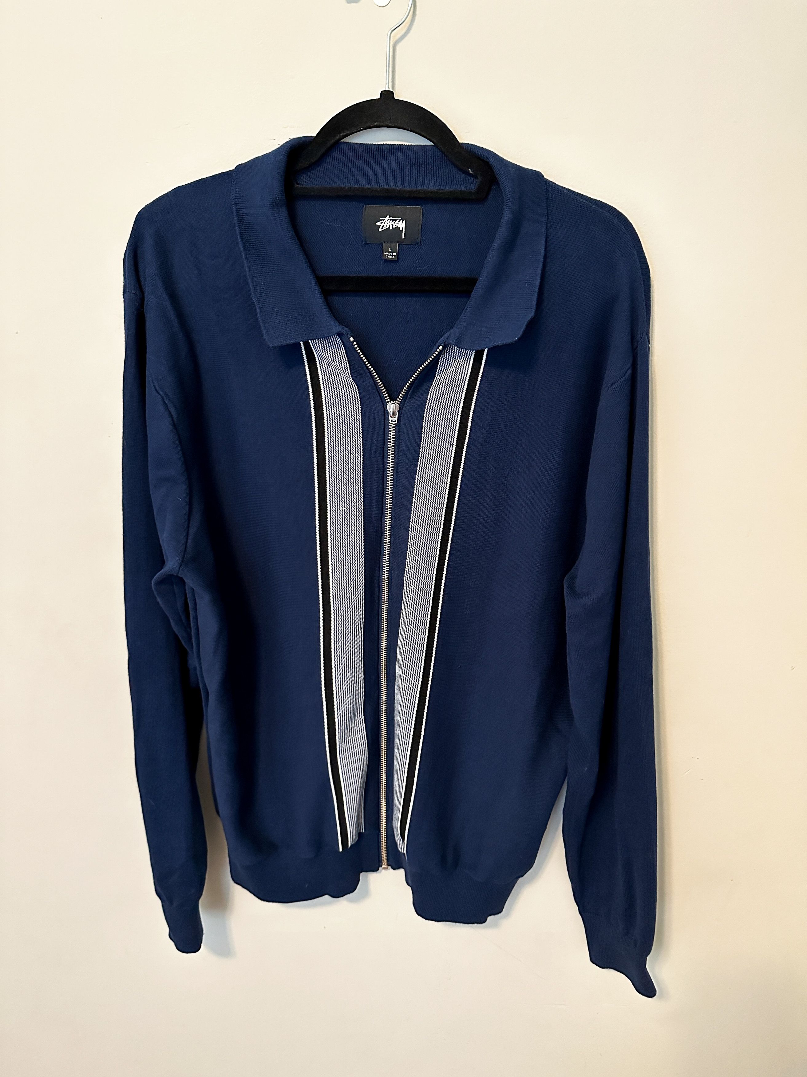 Stussy Stussy Blue Zip Up Cardigan | Grailed