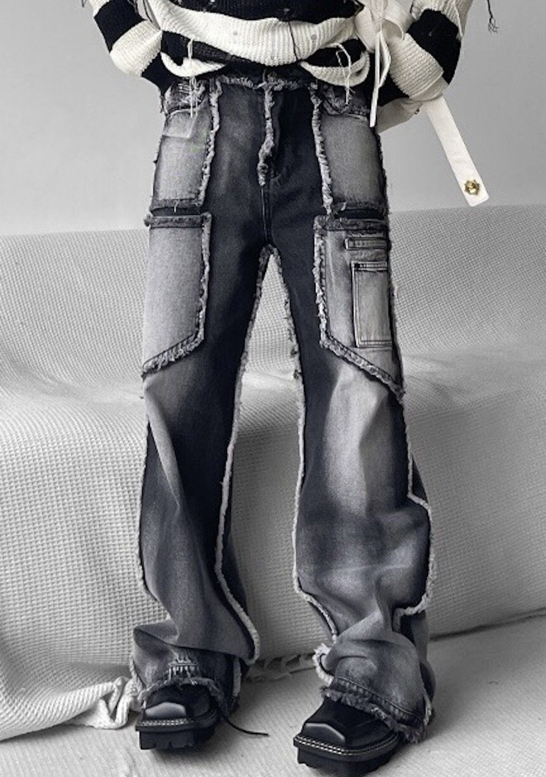 Japanese Brand × Vintage Retro grunge punk distressed frayed jeans pants Size US 30 / EU 46 - 1 Thumbnail