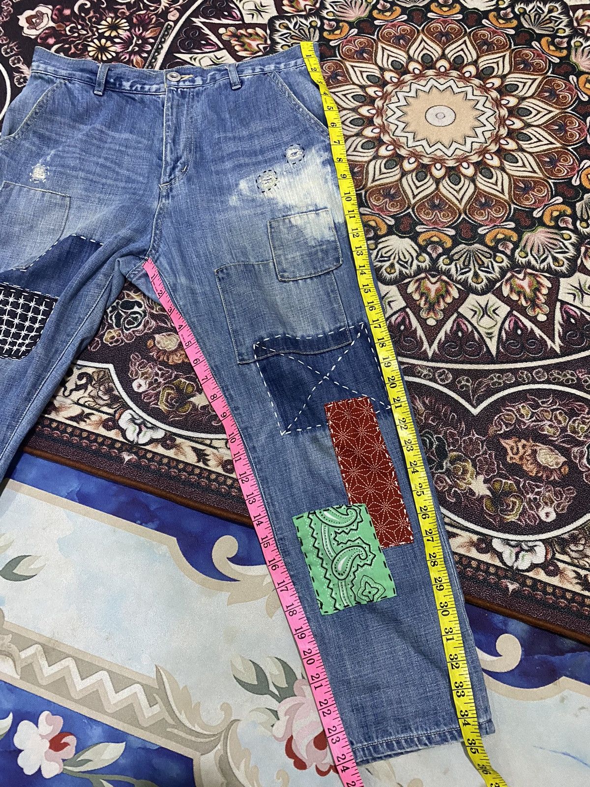 Designer 🔥 Steals 🔥 Distressed Sashiko Niko and … Jeans Size US 33 - 15 Thumbnail