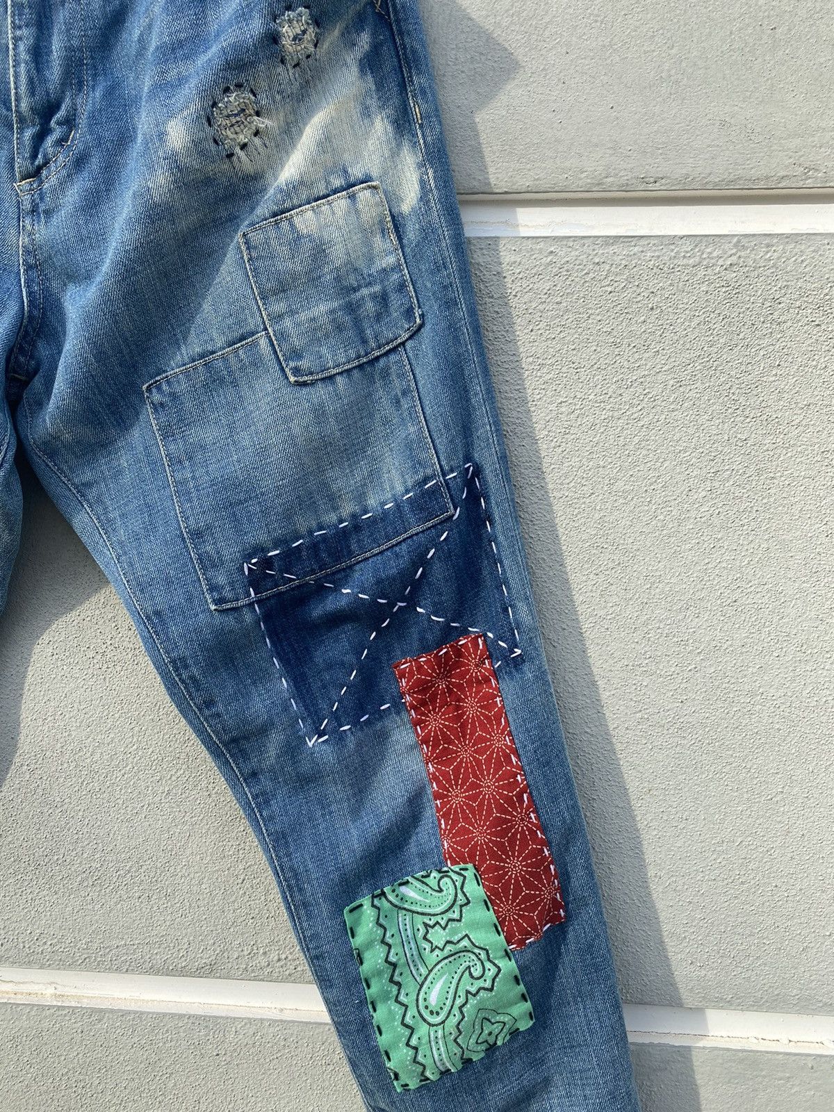 Designer 🔥 Steals 🔥 Distressed Sashiko Niko and … Jeans Size US 33 - 3 Thumbnail