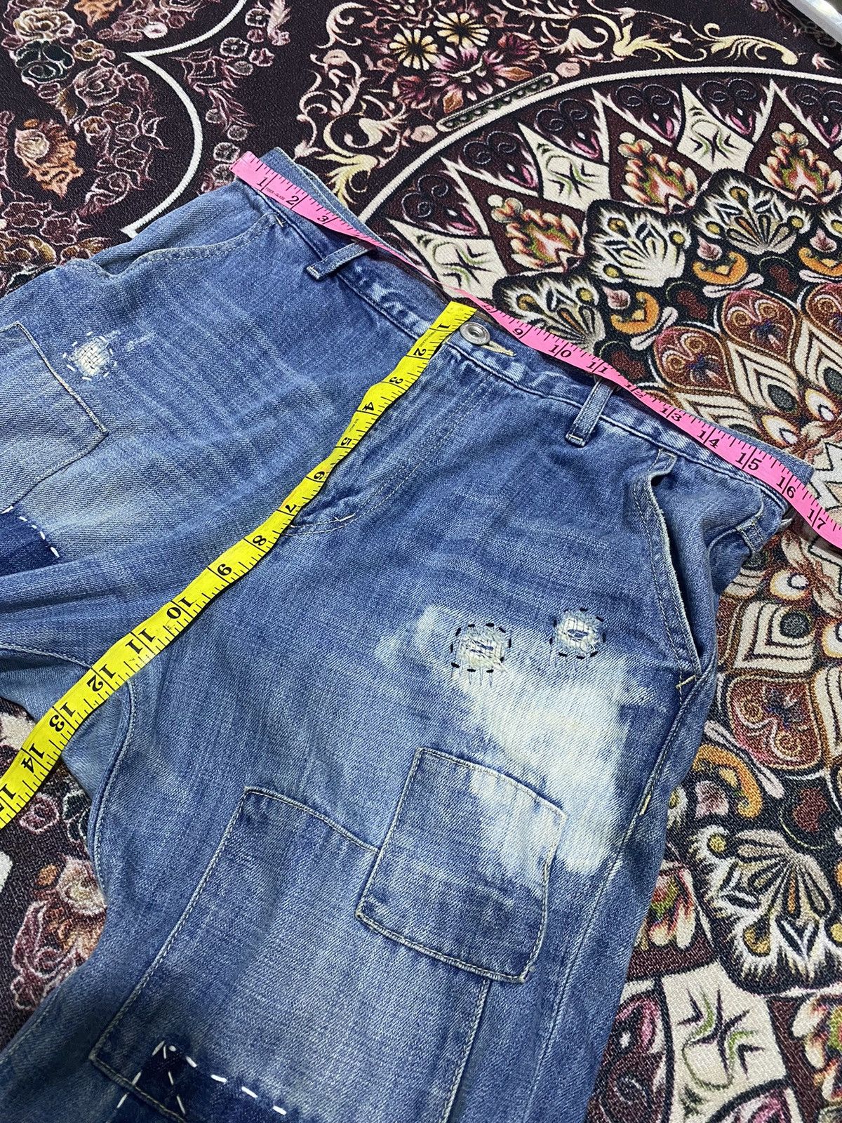 Designer 🔥 Steals 🔥 Distressed Sashiko Niko and … Jeans Size US 33 - 14 Thumbnail
