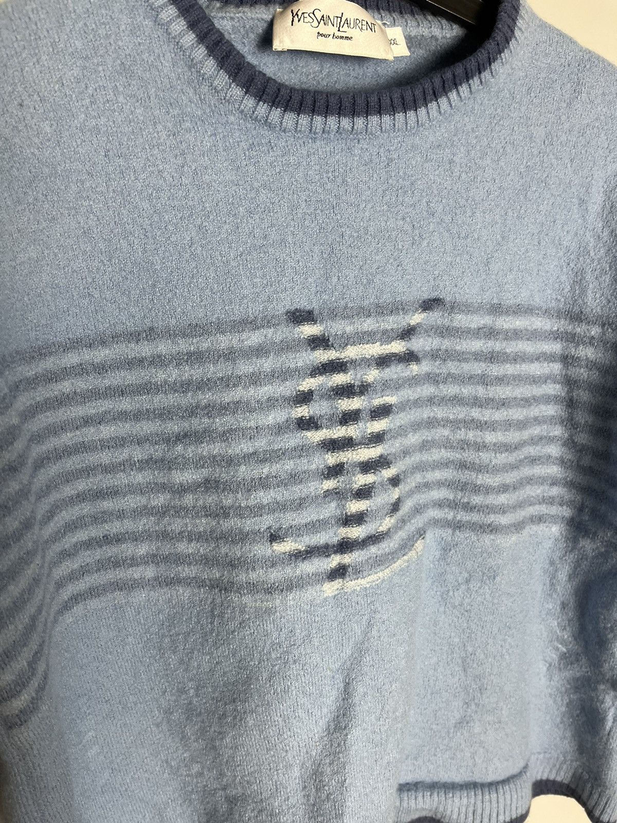 Yves Saint Laurent VINTAGE YVES SAINT LAURENT BIG LOGO WOOL SWEATER Size US XS / EU 42 / 0 - 4 Thumbnail