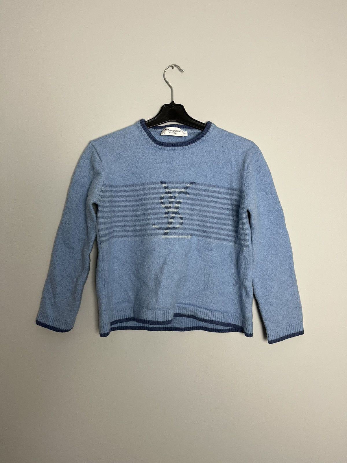 Yves Saint Laurent VINTAGE YVES SAINT LAURENT BIG LOGO WOOL SWEATER Size US XS / EU 42 / 0 - 2 Thumbnail