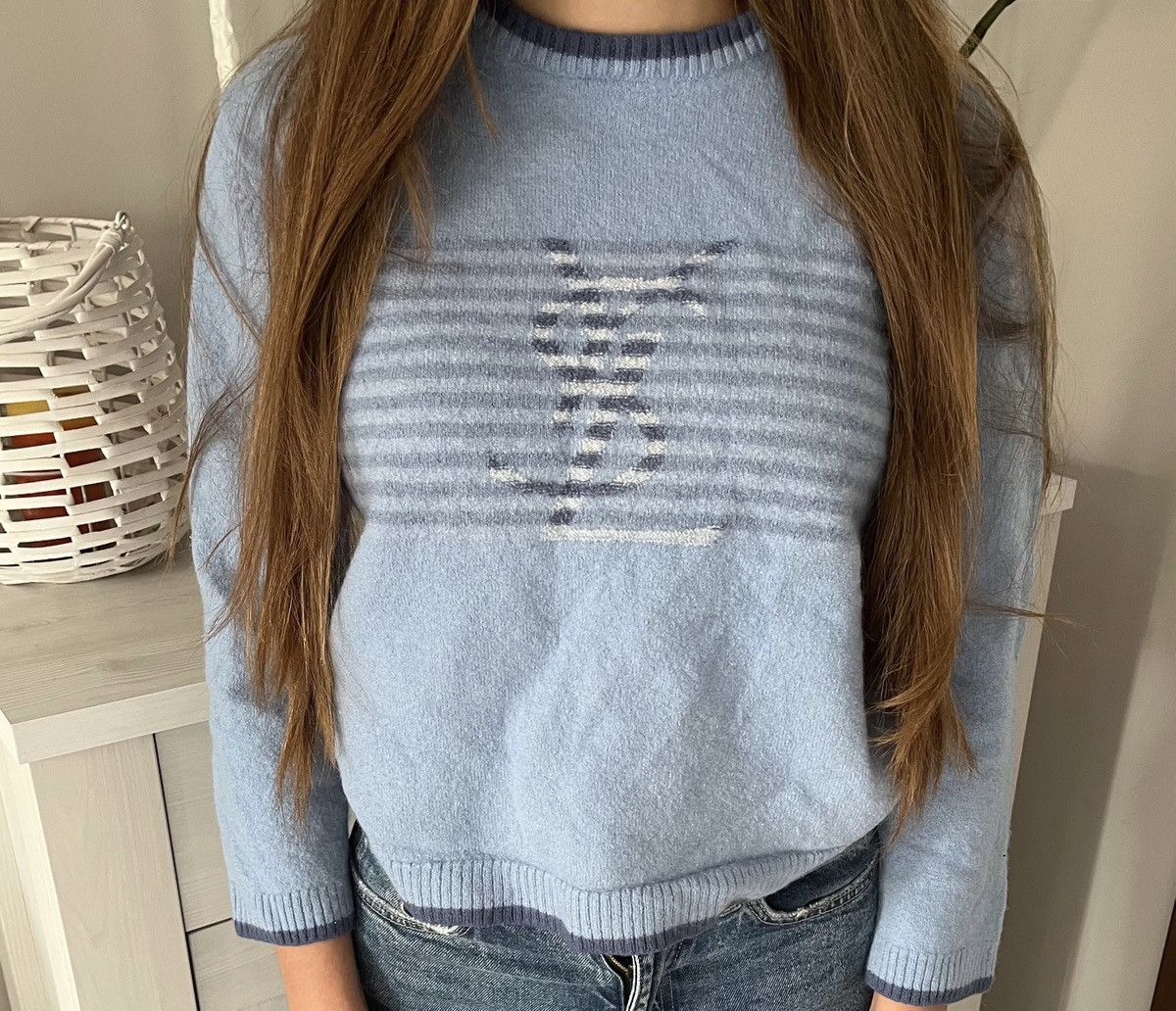 Yves Saint Laurent VINTAGE YVES SAINT LAURENT BIG LOGO WOOL SWEATER Size US XS / EU 42 / 0 - 1 Thumbnail