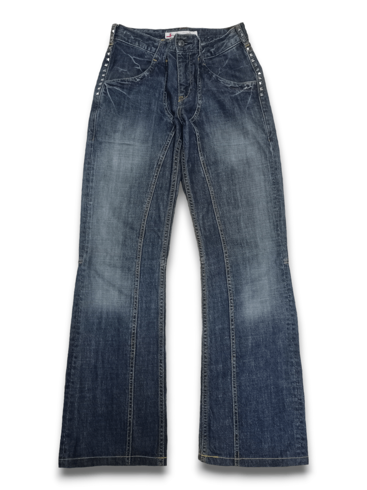 Japanese Brand × Seditionaries Vintage Japanese Brand Blue Wash Studded Flare Jeans Size US 28 / EU 44 - 1 Thumbnail