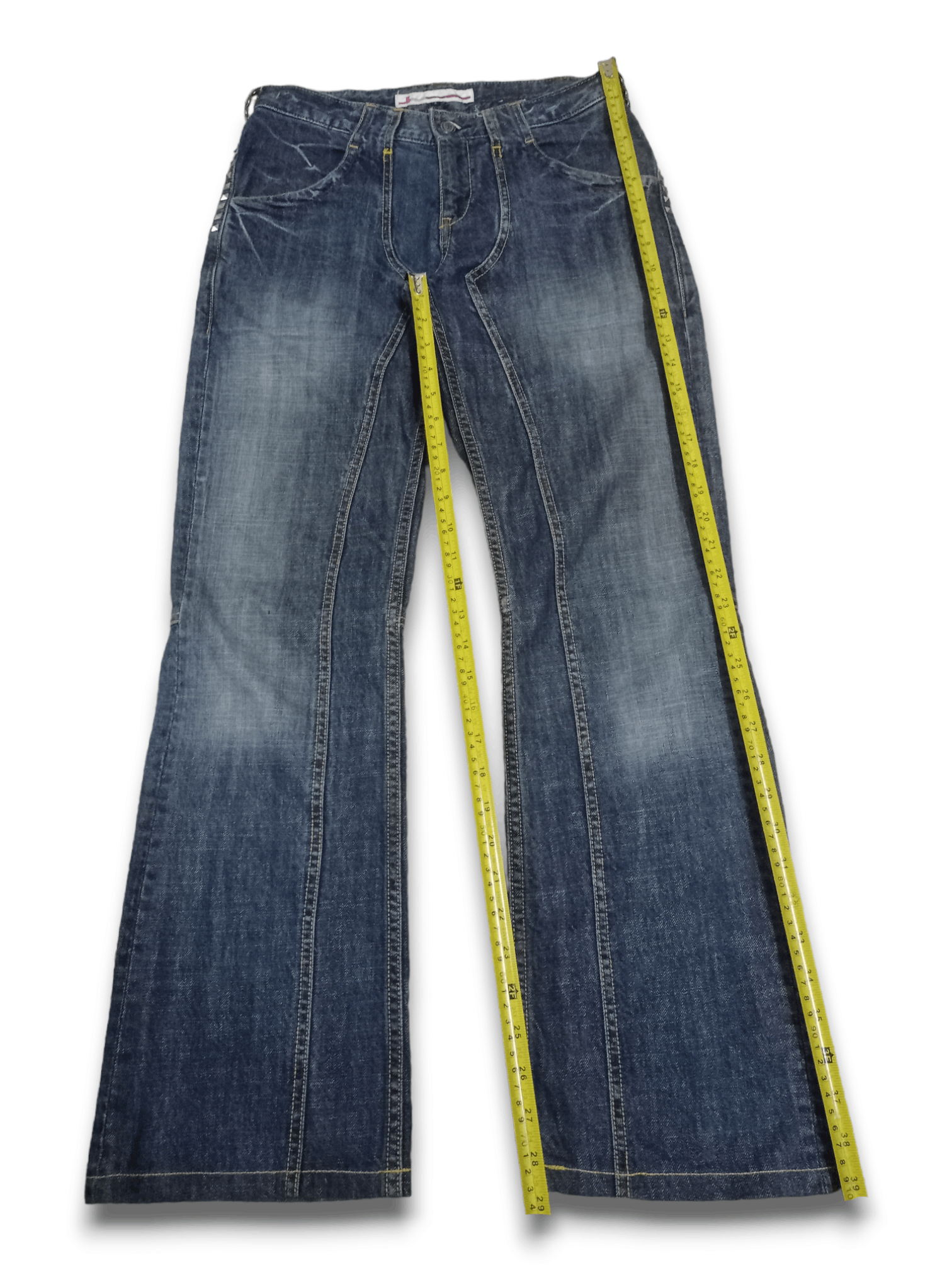 Japanese Brand × Seditionaries Vintage Japanese Brand Blue Wash Studded Flare Jeans Size US 28 / EU 44 - 14 Thumbnail
