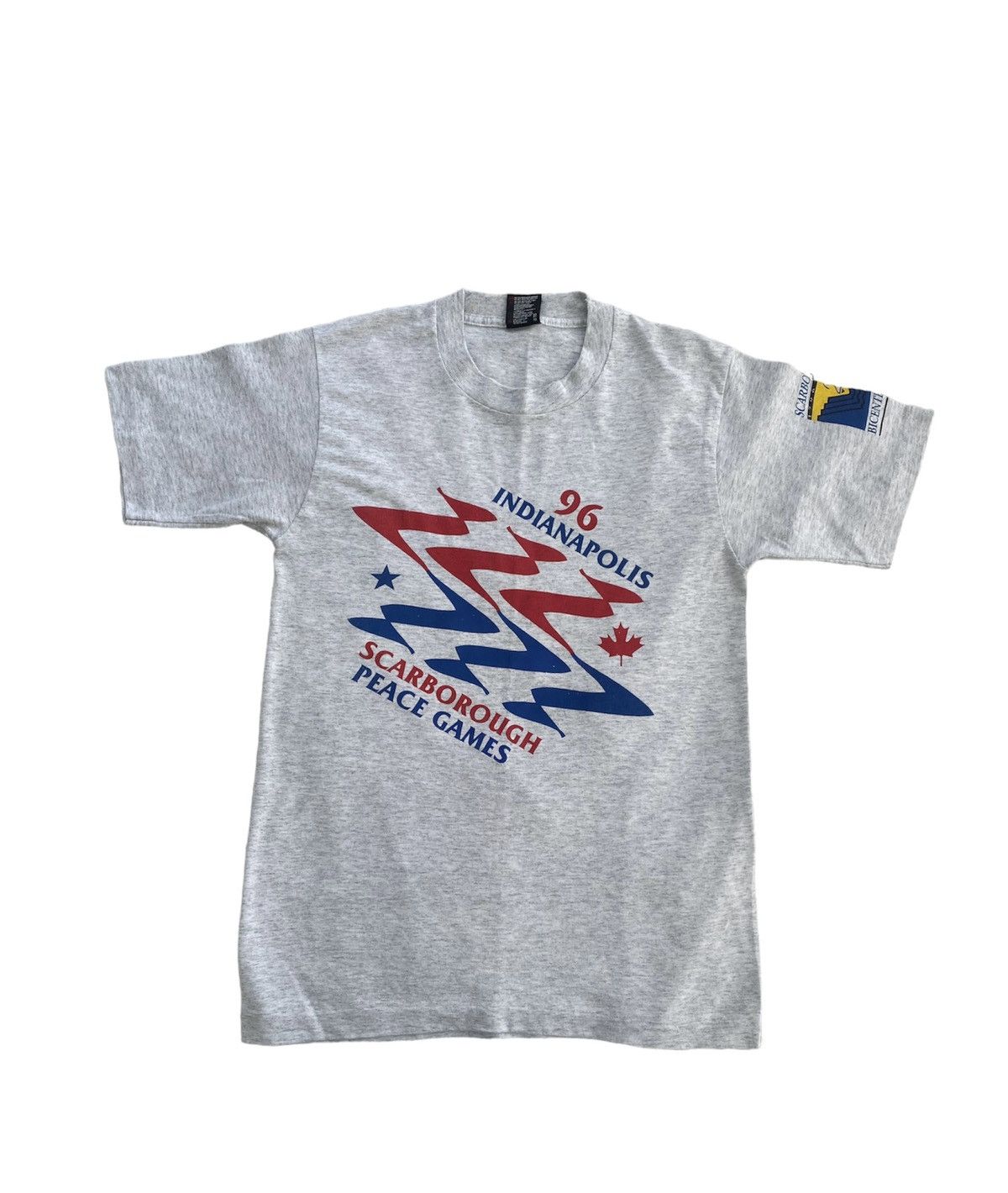 Fruit Of The Loom × Vintage Vintage Streetwear Y2K Peace Games 90s Tee S Size US S / EU 44-46 / 1 - 1 Thumbnail