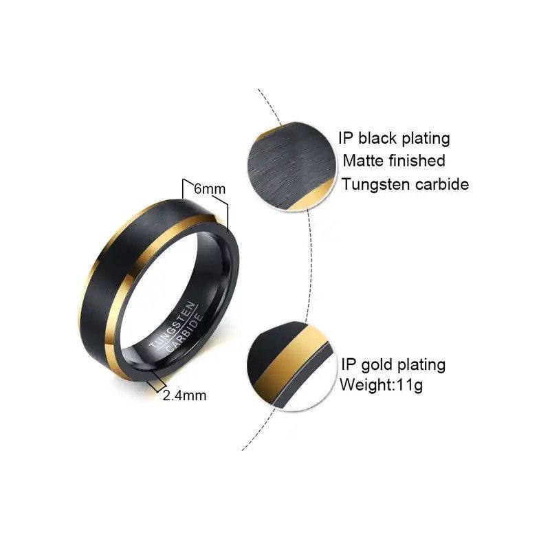 Other Gold Color Line Tungsten Ring Size ONE SIZE - 2 Thumbnail