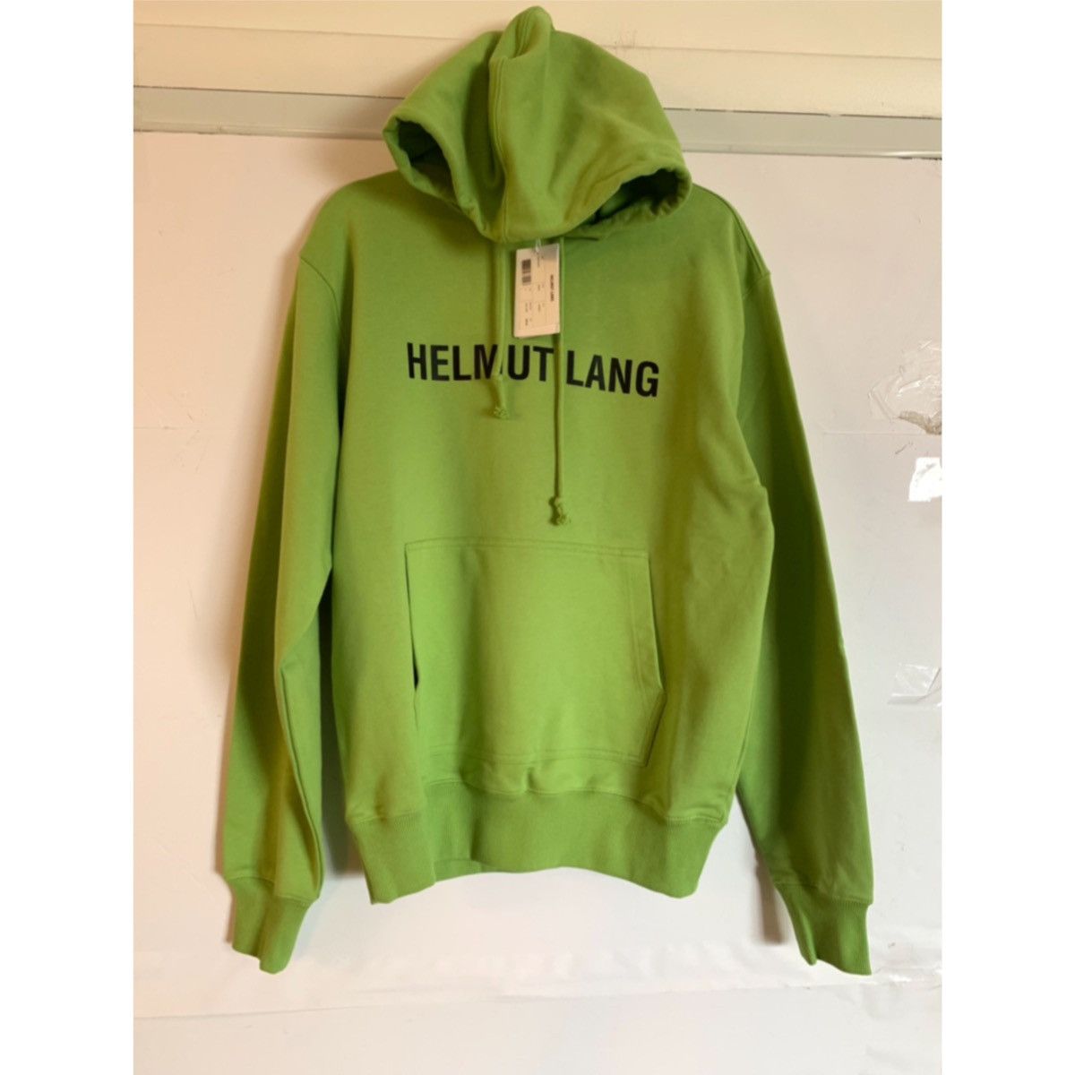 Image of Helmut Lang Core Logo Green Hoodie, Men's (Size Small)