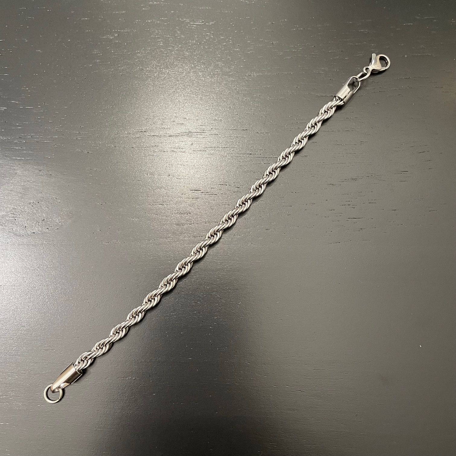 Jewelry × Vintage Silver 5mm Rope Bracelet 7"/ 8" Stainless Steel Size ONE SIZE - 4 Thumbnail