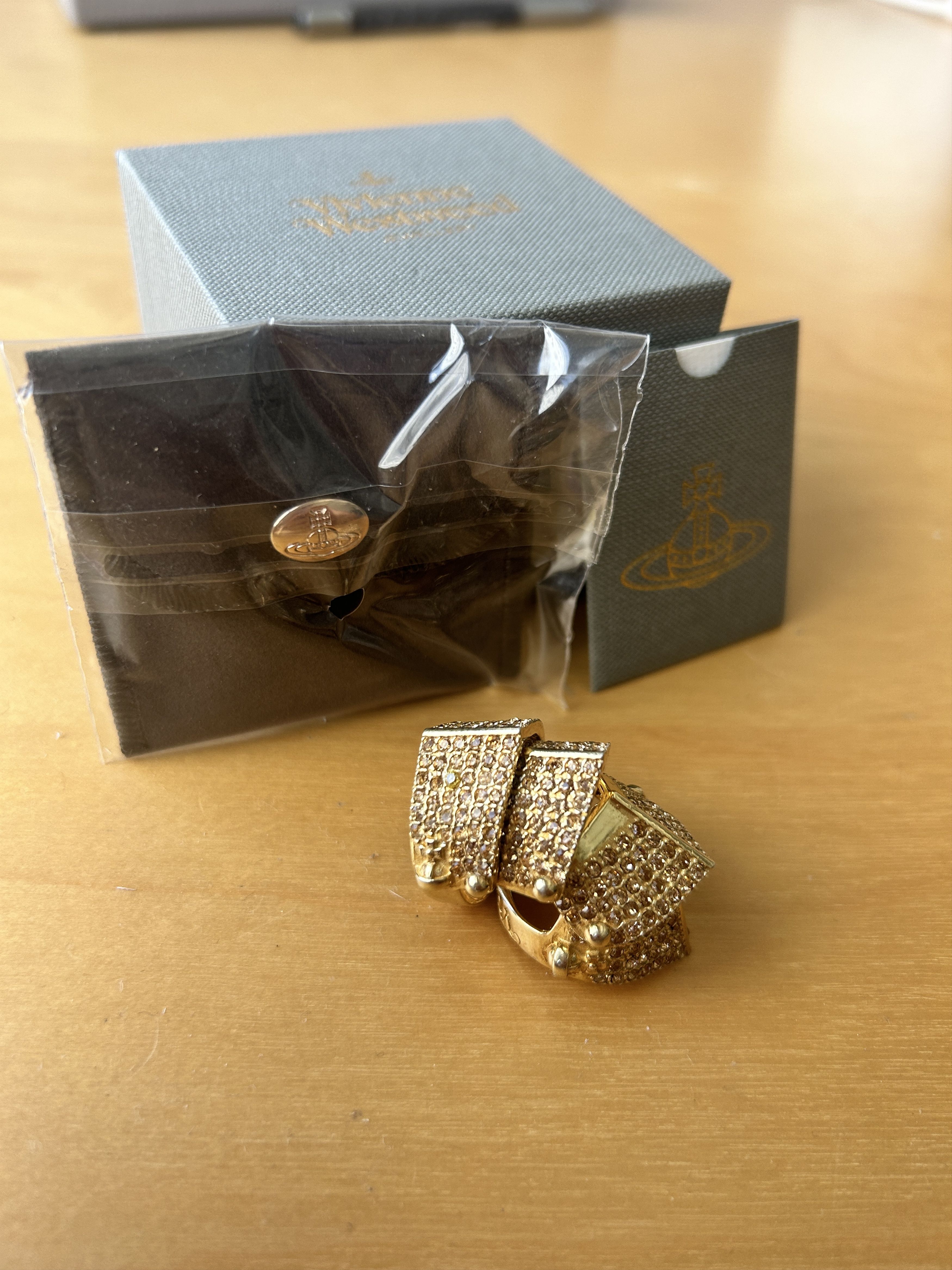 image of Vivienne Westwood Nana Armor Ring !! Gold Armor Ring S/s 2014 Size L, Men's